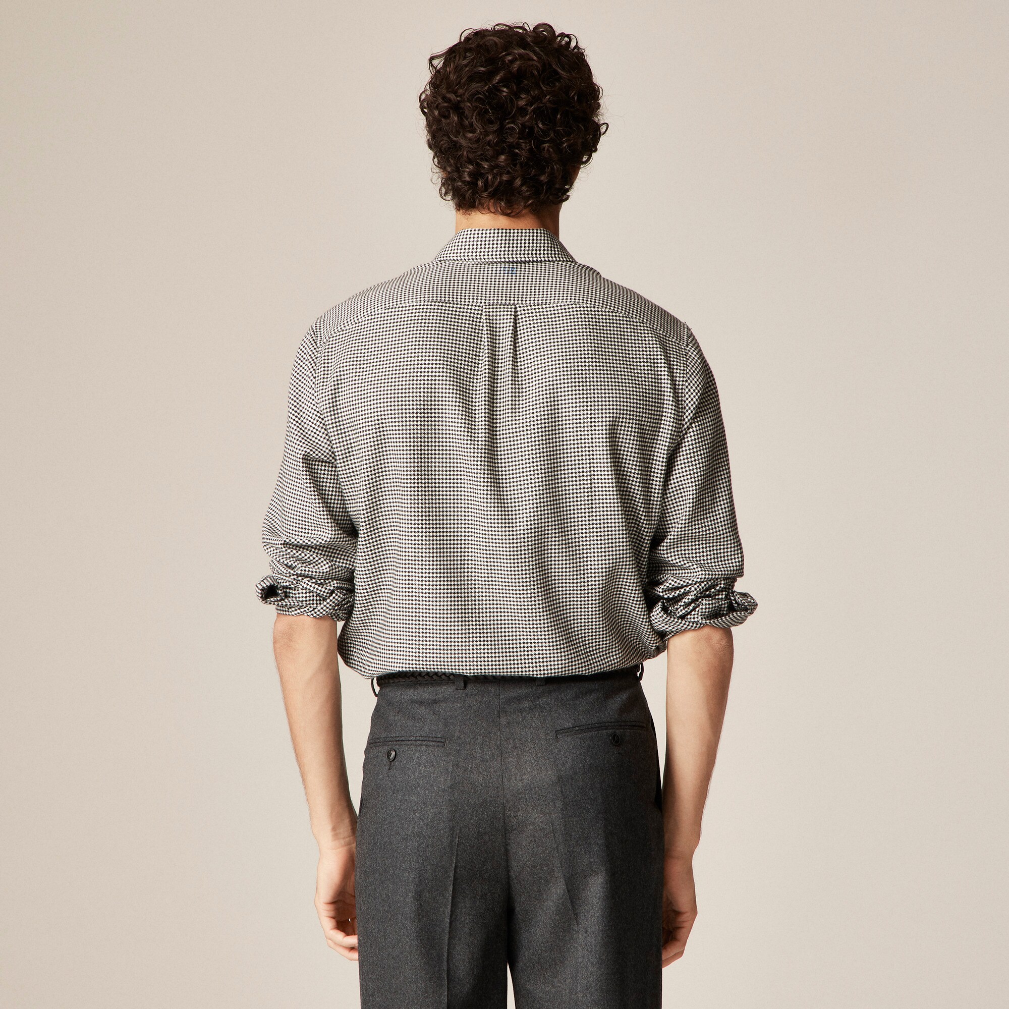 Cotton-cashmere blend shirt in check