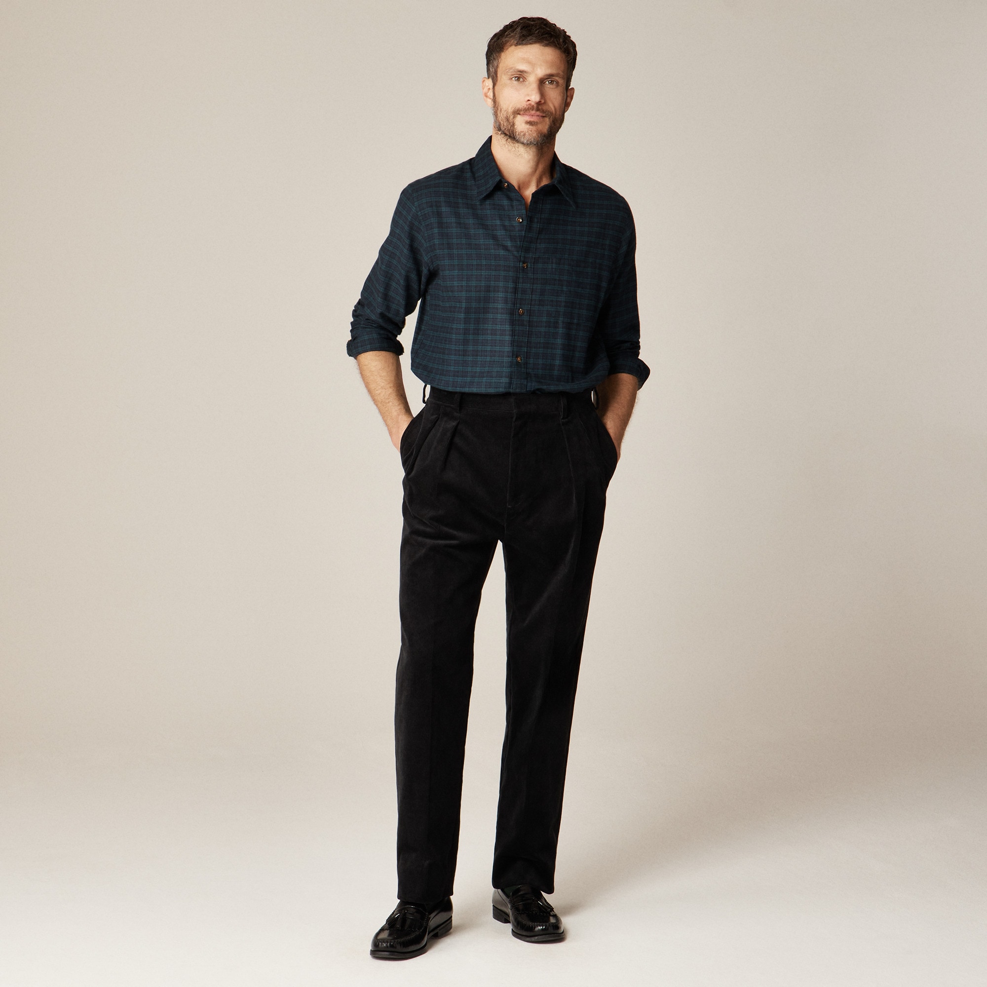 Cotton-cashmere Blend Shirt In Check For Men | J.Crew