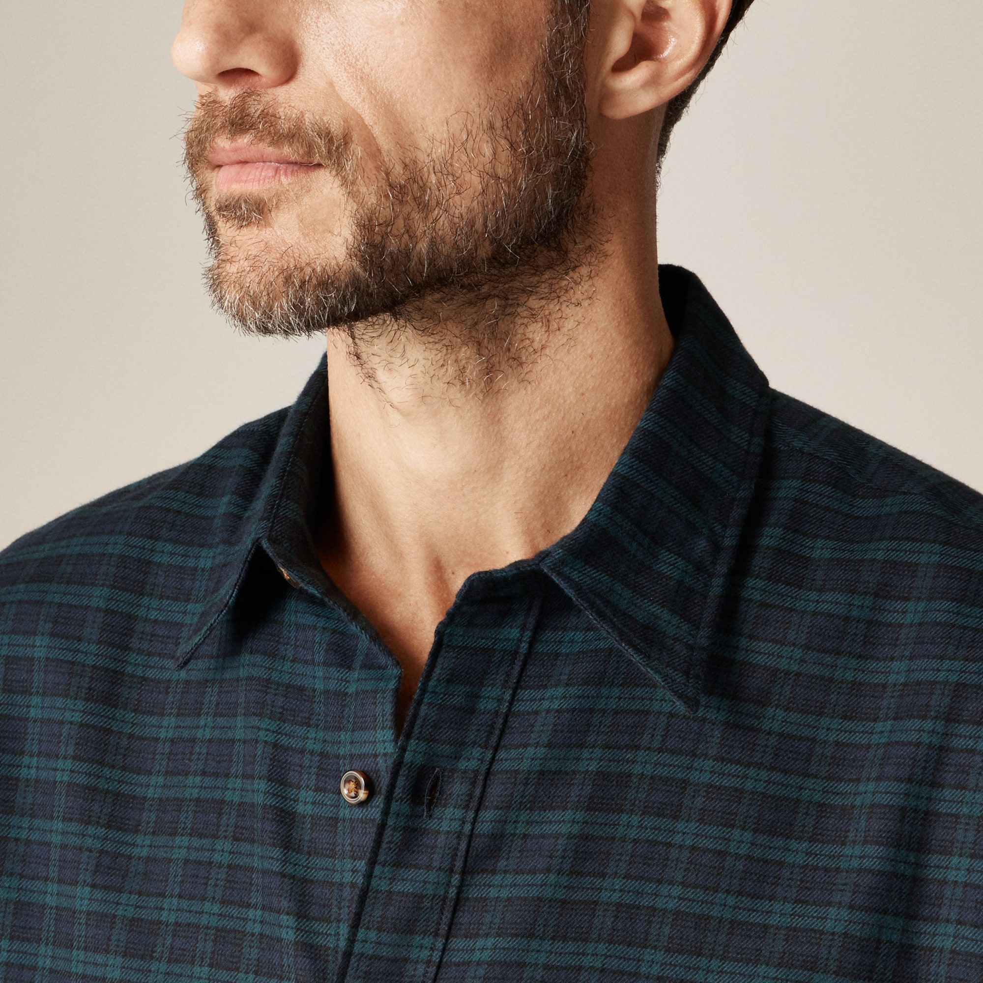 Cotton-cashmere blend shirt in check