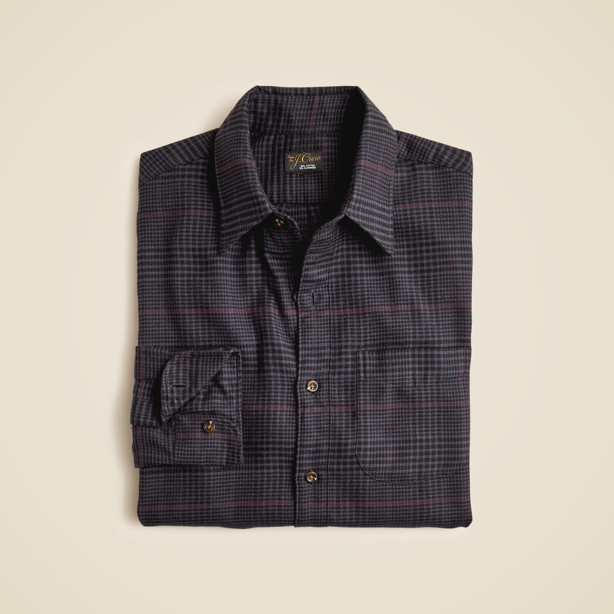  Cotton-cashmere blend shirt in check