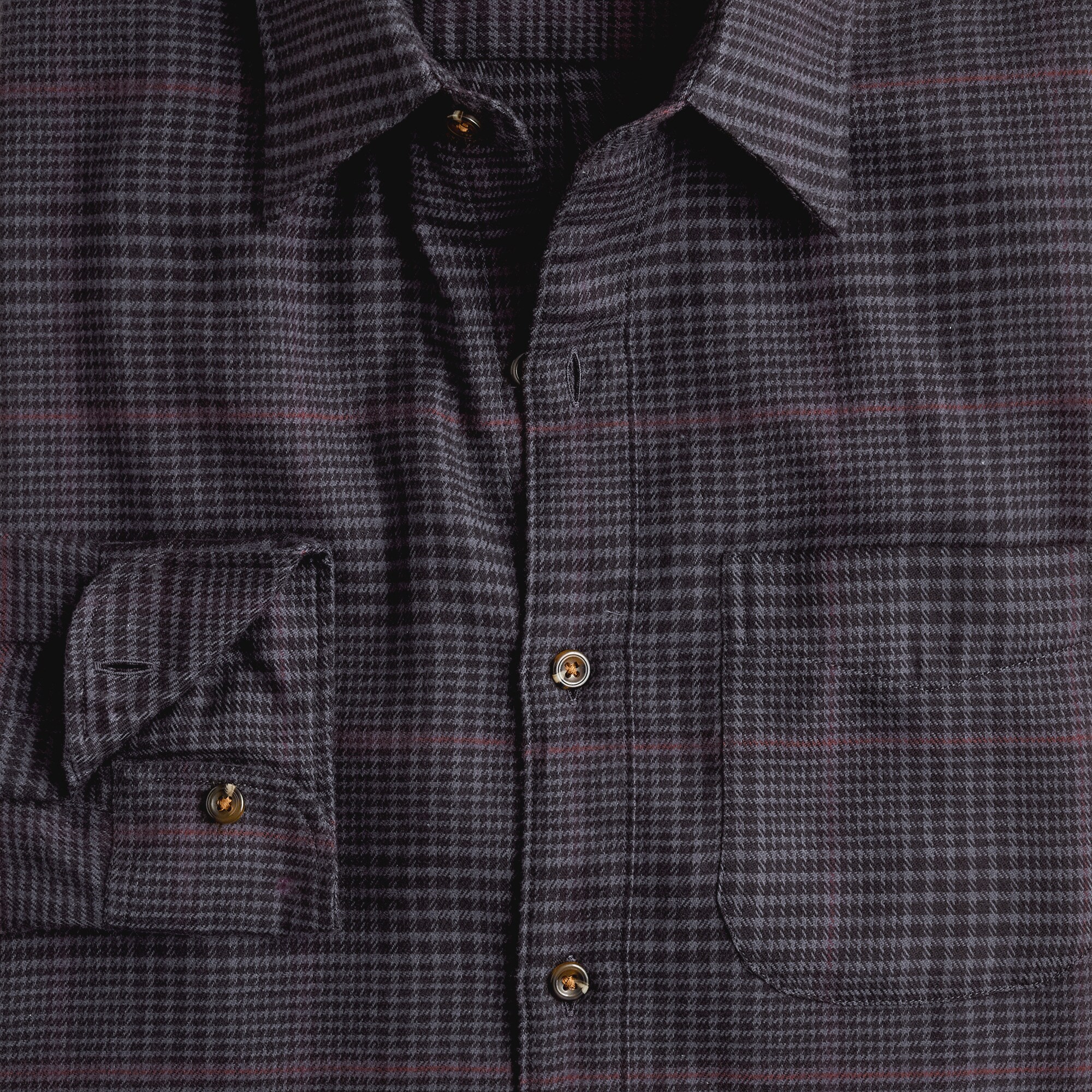 Cotton-cashmere blend shirt in check