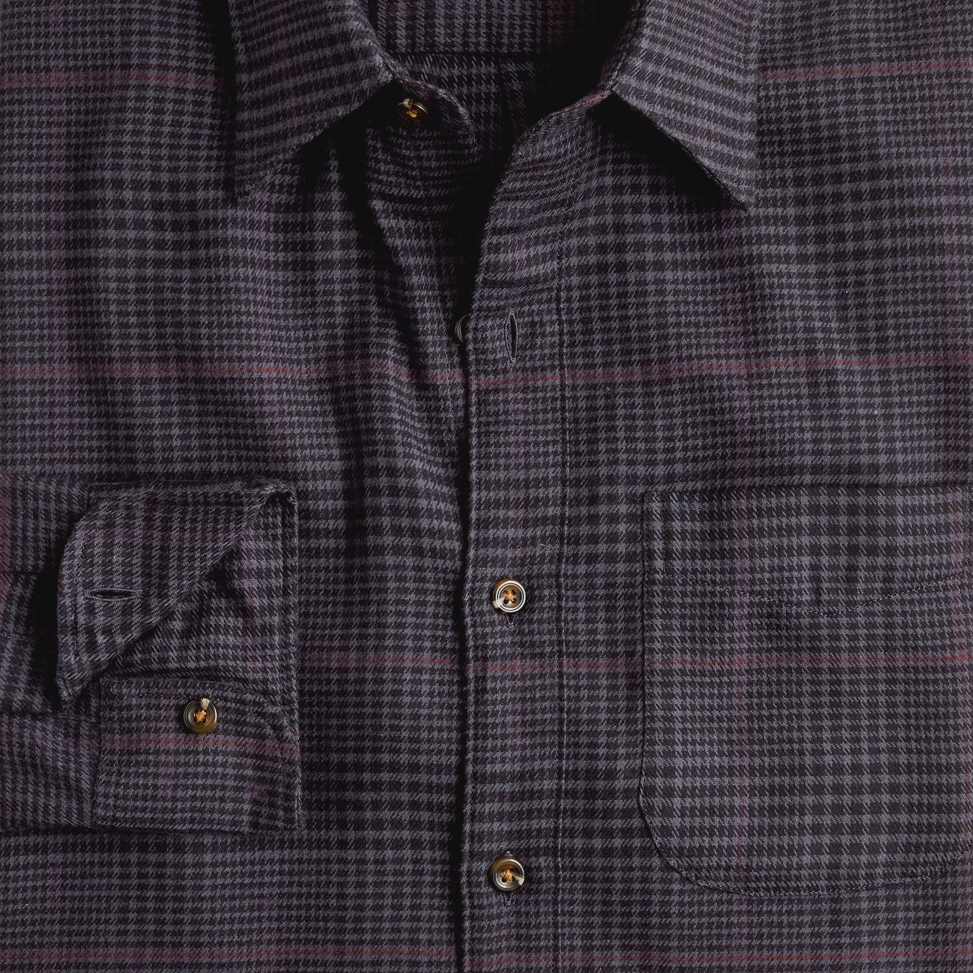 Cotton-cashmere blend shirt in check