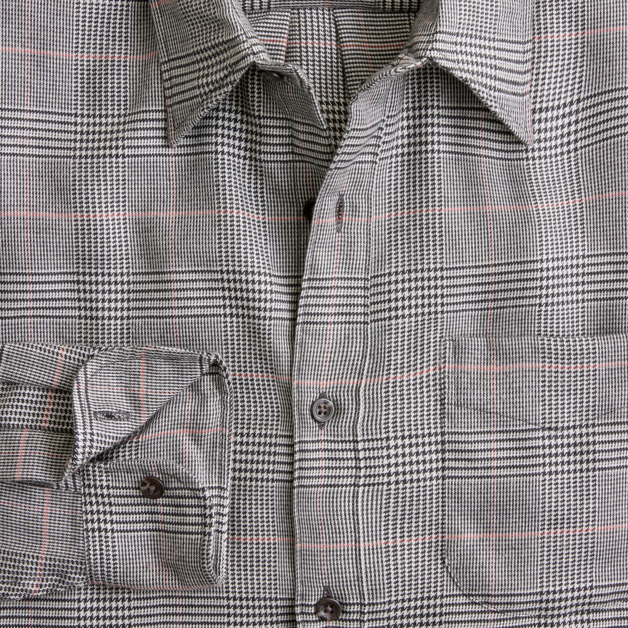 Cotton-cashmere blend shirt in check