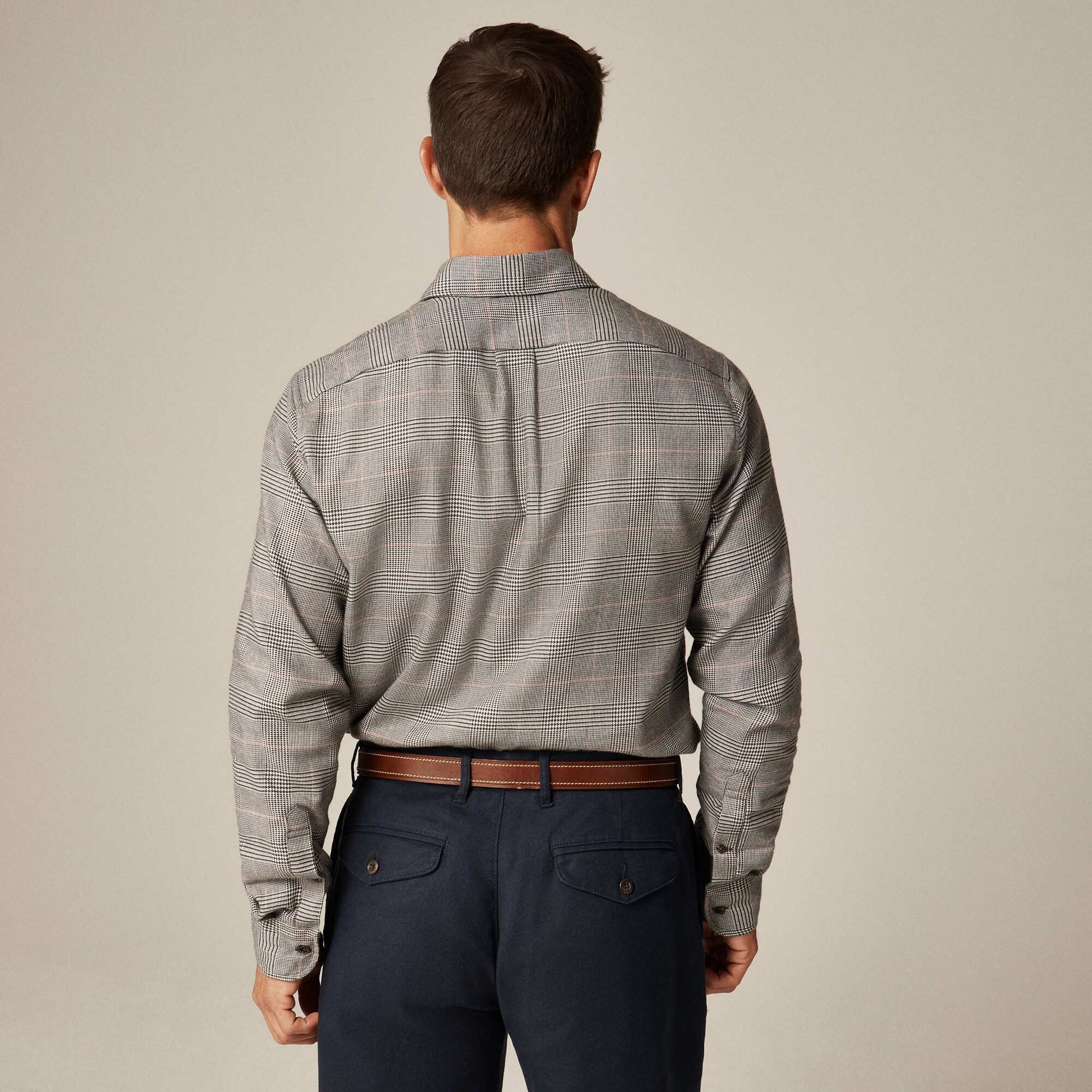 Cotton-cashmere blend shirt in check