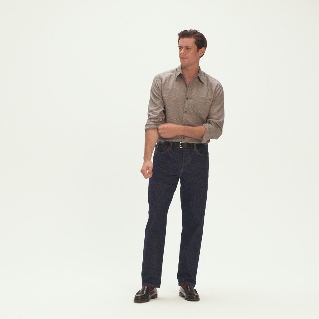 Cotton-cashmere blend shirt in check