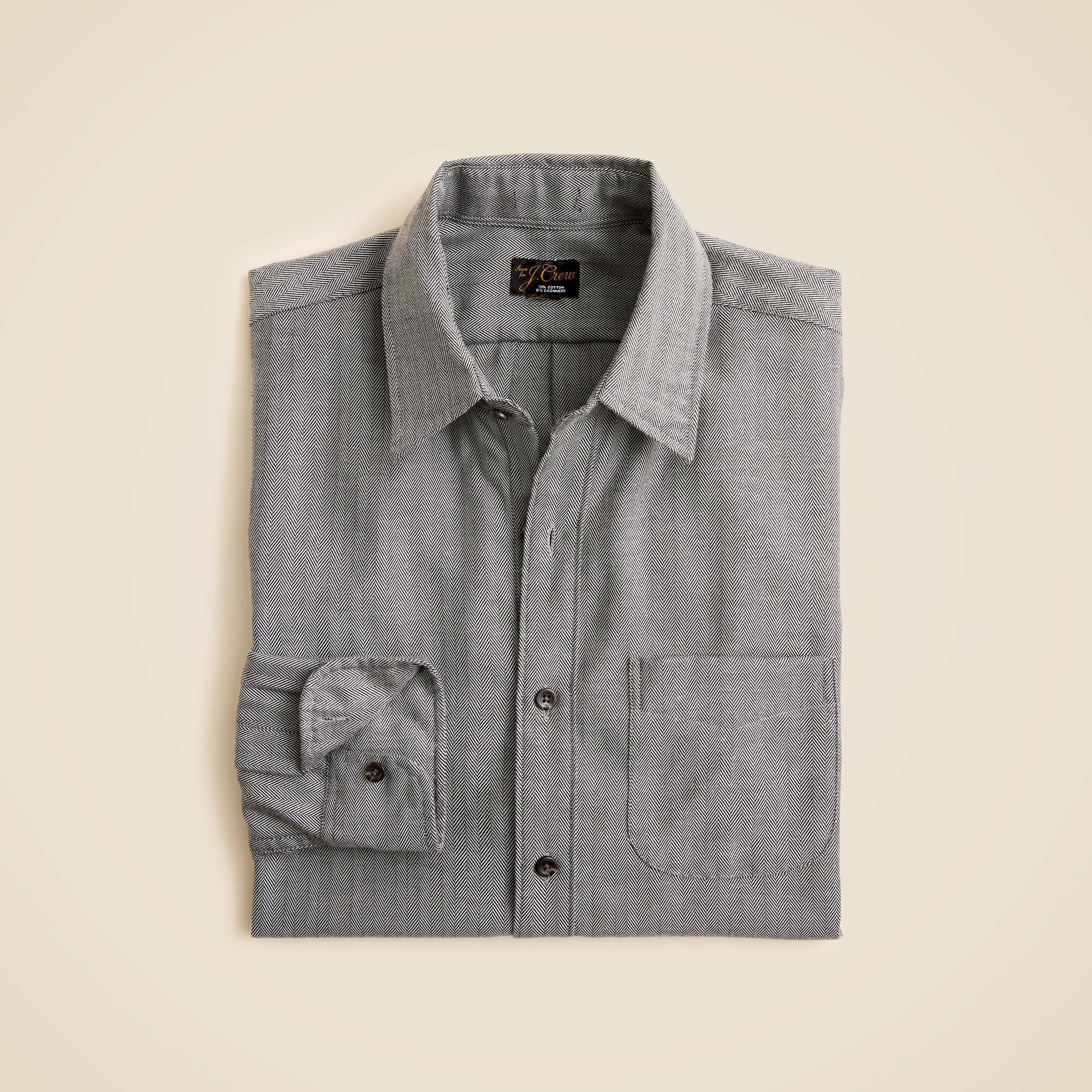 トップス CASHMERE COTTON GOLD CHECK SHIRT Cotton-cashmere Blend Shirt In Check For Men | J.Crew