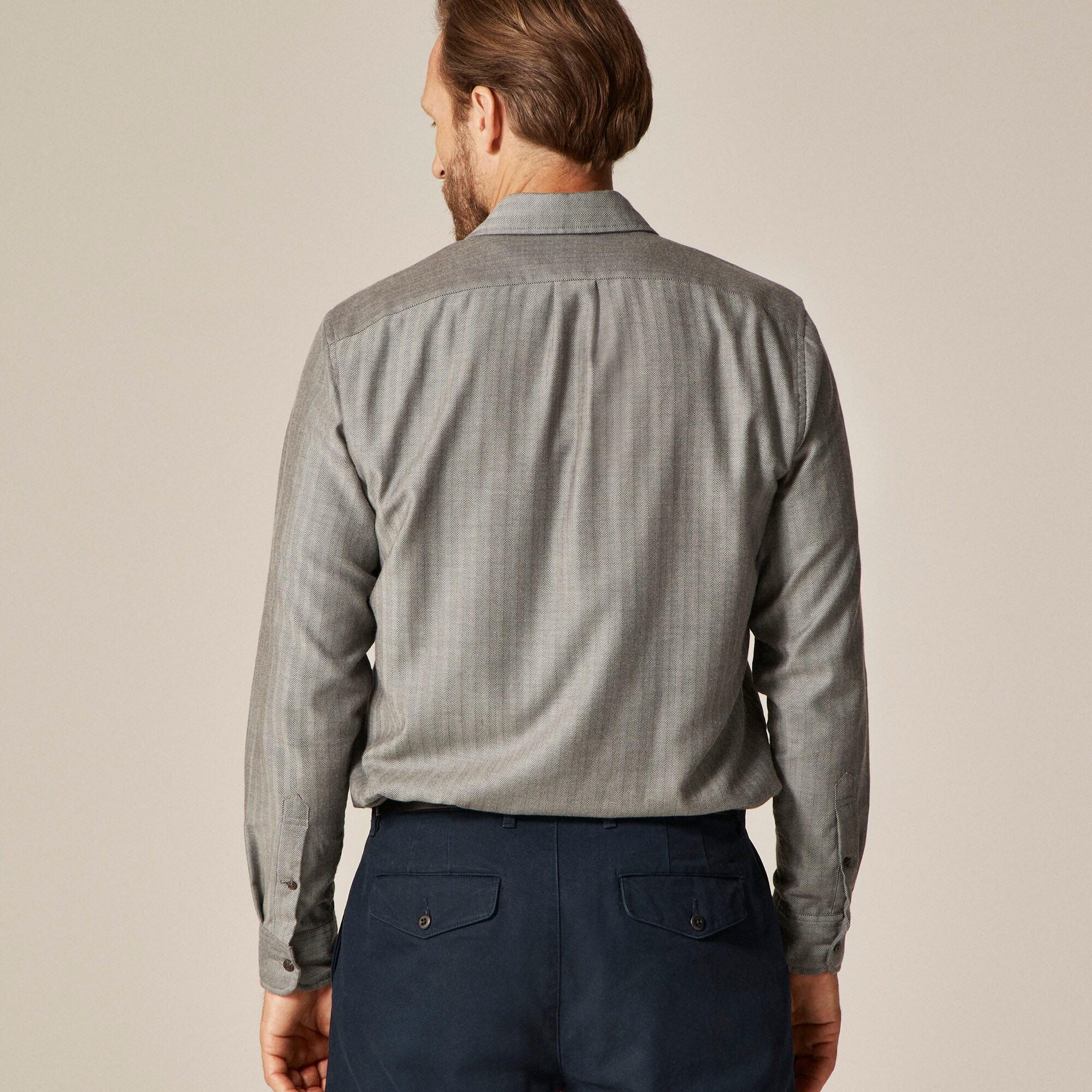 Cotton-cashmere blend shirt in check