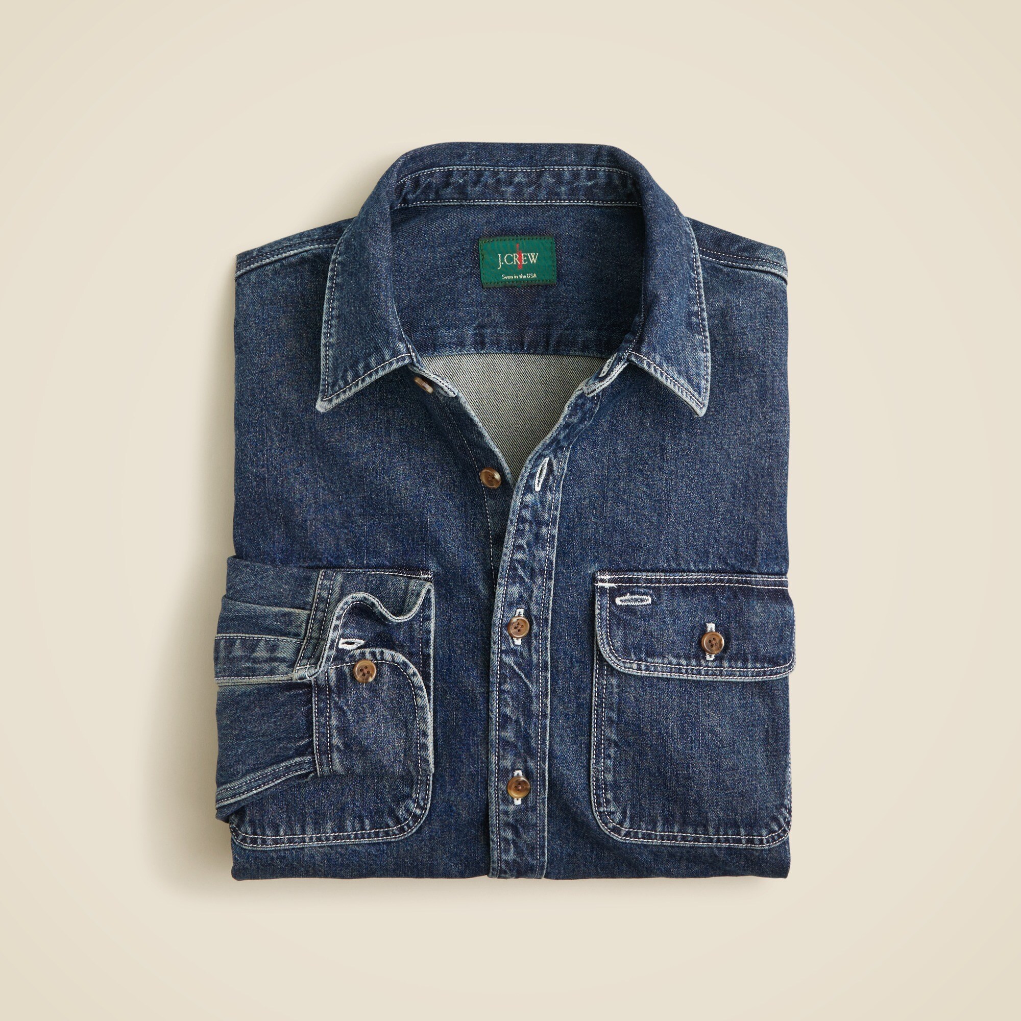 J.Crew: Sewn-in-the-USA Heavyweight Denim Workshirt For Men
