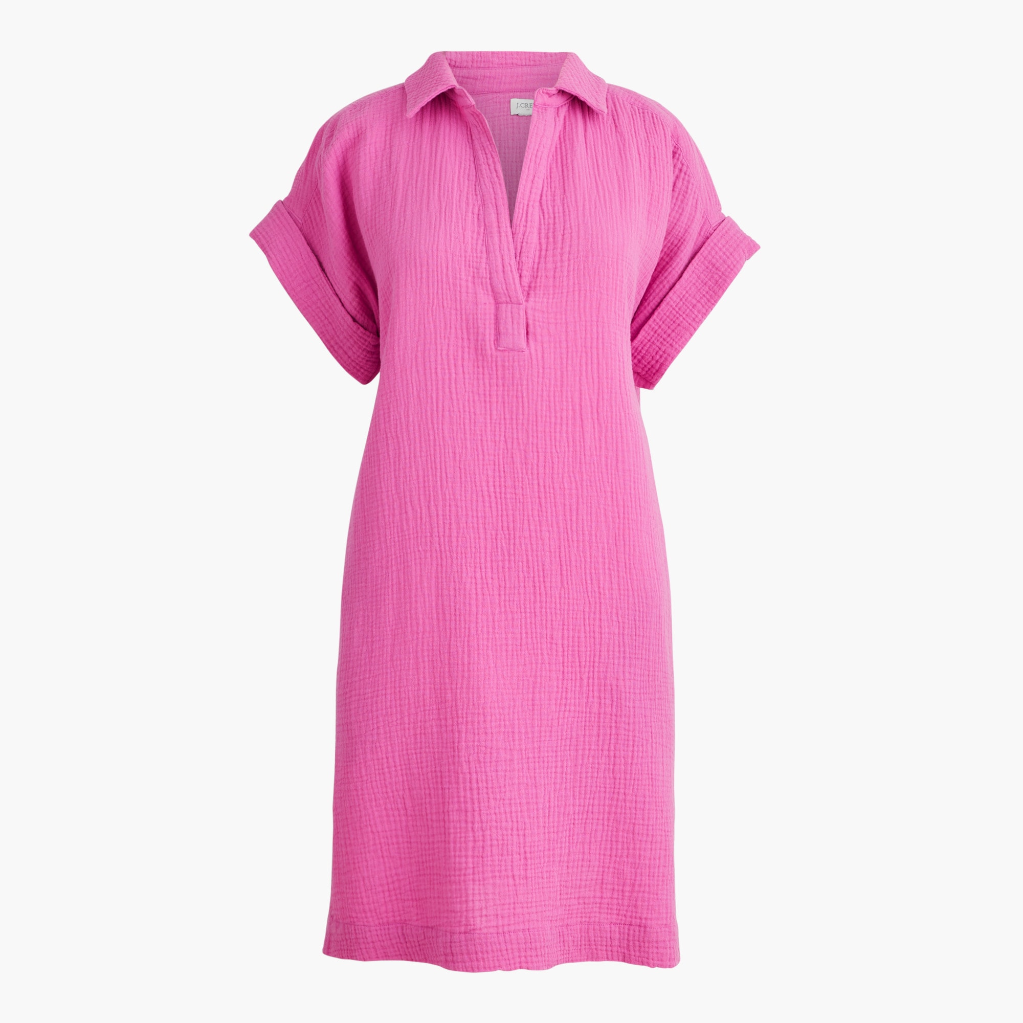 Short-sleeve gauze popover dress