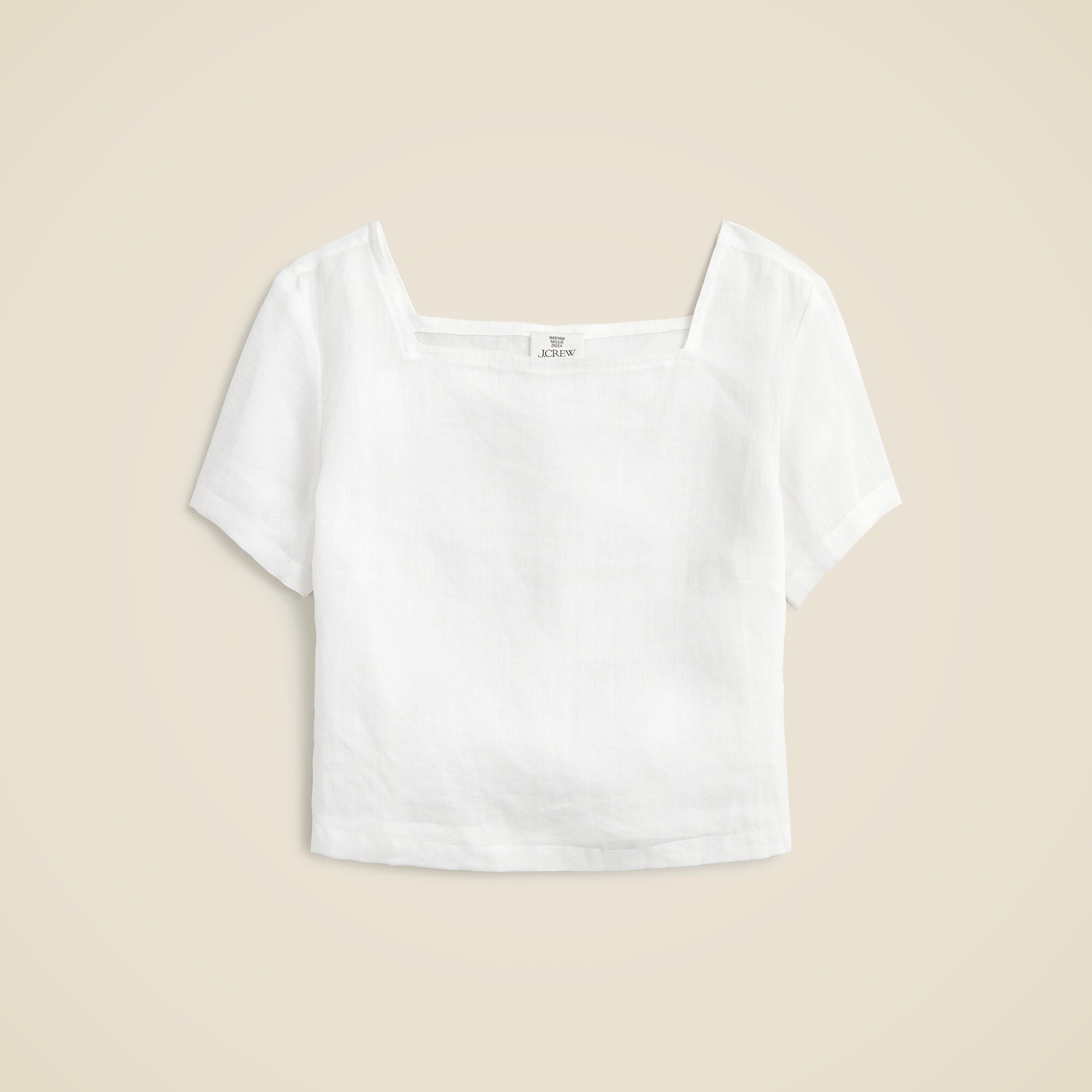 Maryam Nassir Zadeh X J.Crew sheer squareneck top in ramie