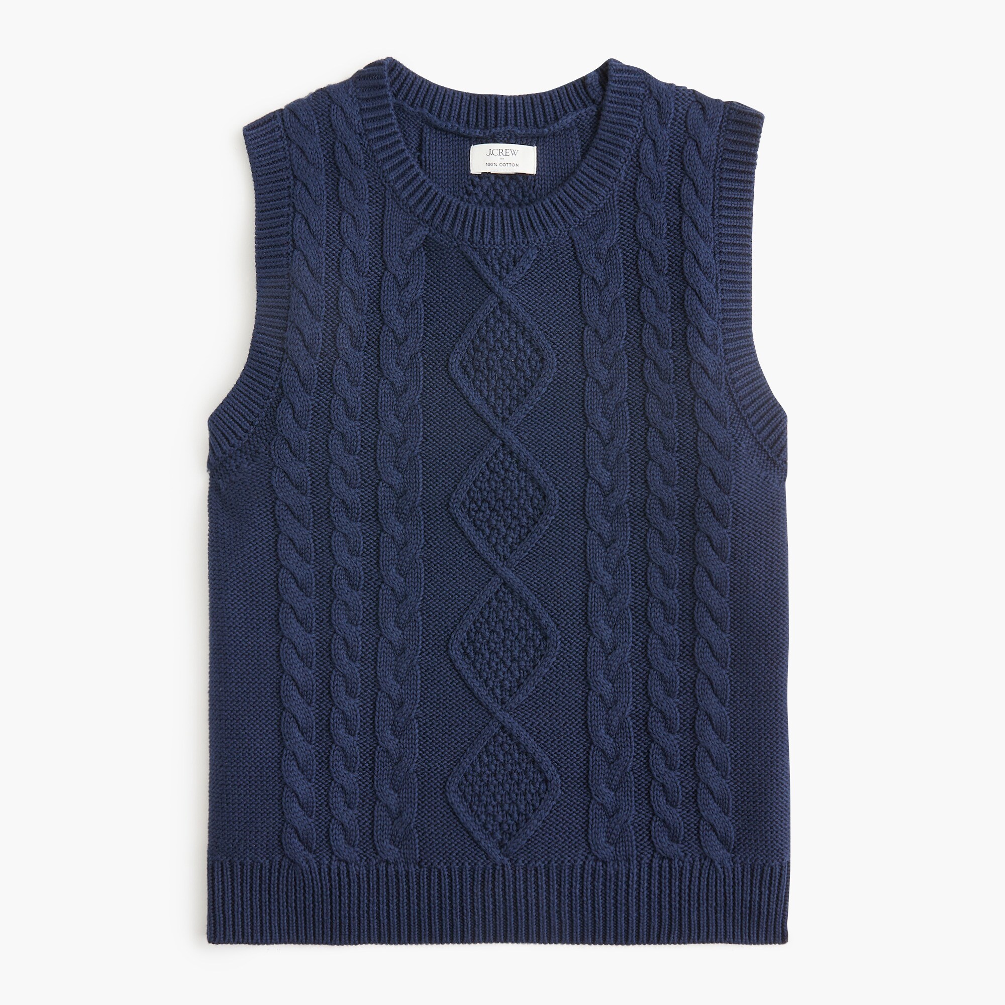 Knit Vest - ネイビー Cable-knit Sweater-vest For Women | Factory