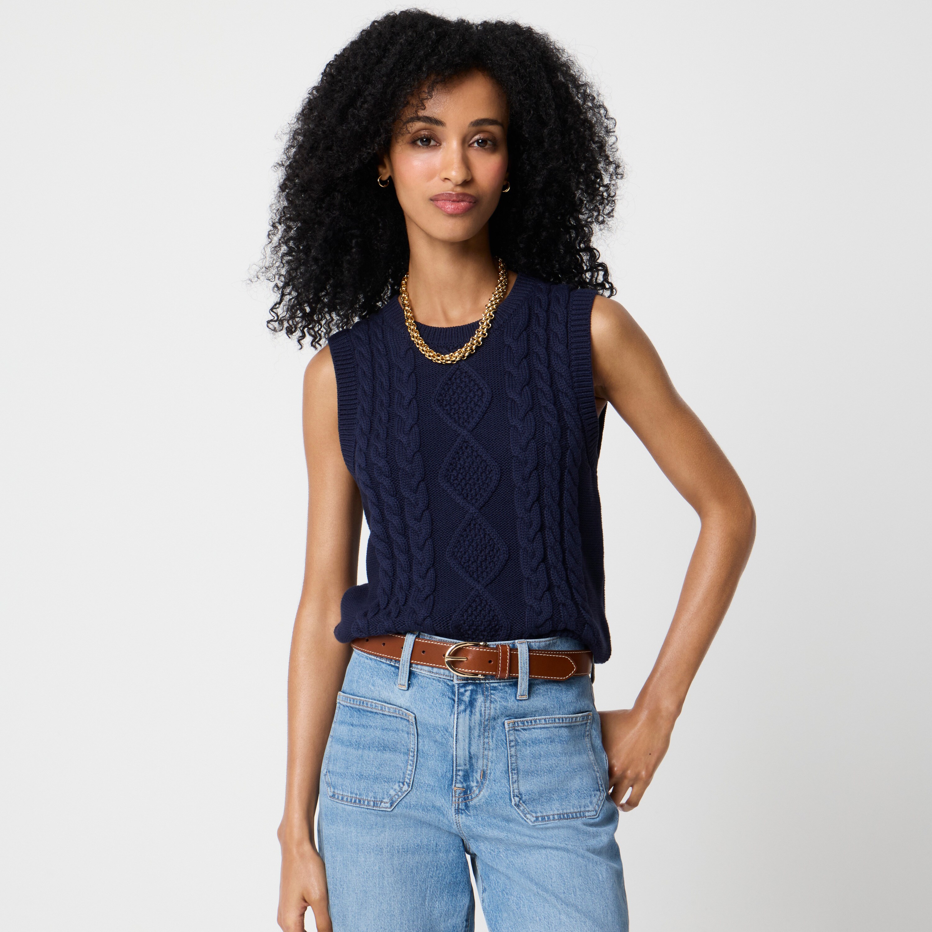 Cable-knit sweater-vest