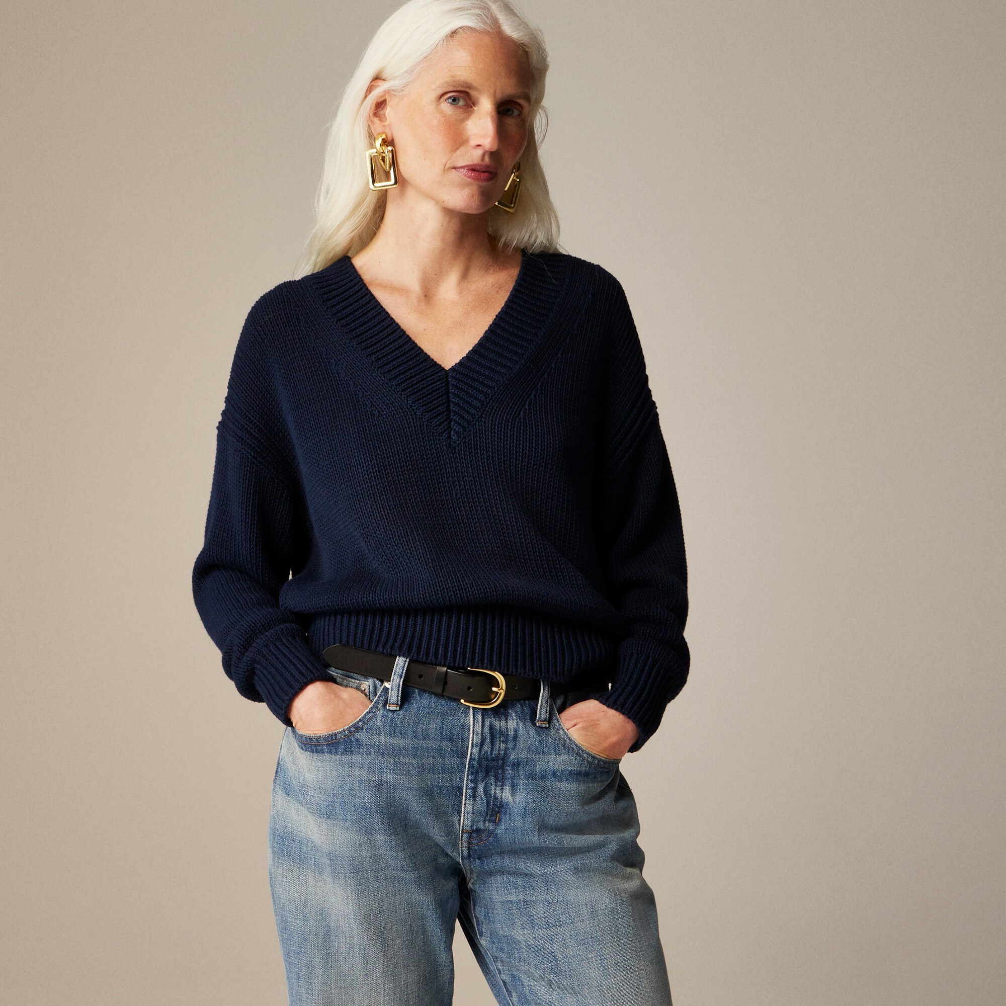 J.Crew Relaxed V neck Sweater For Women