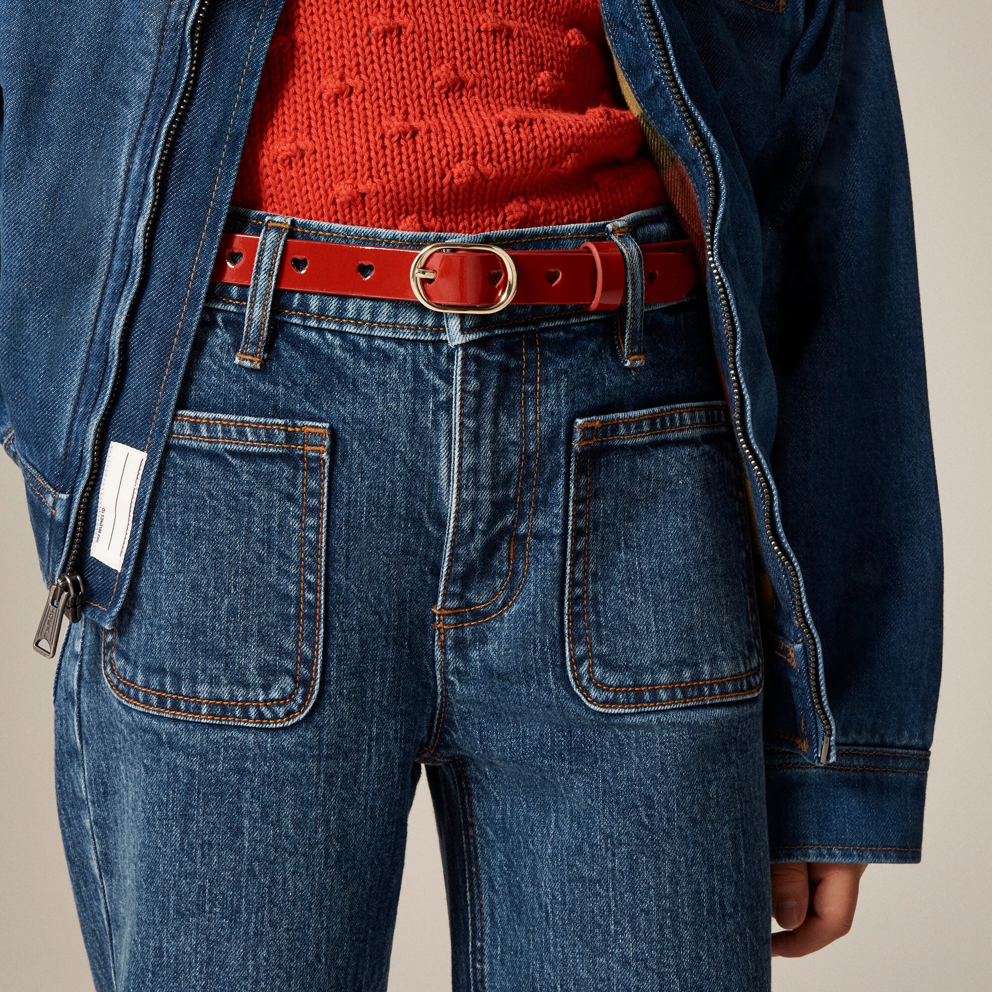 Girls' Sailor stretch denim trouser
