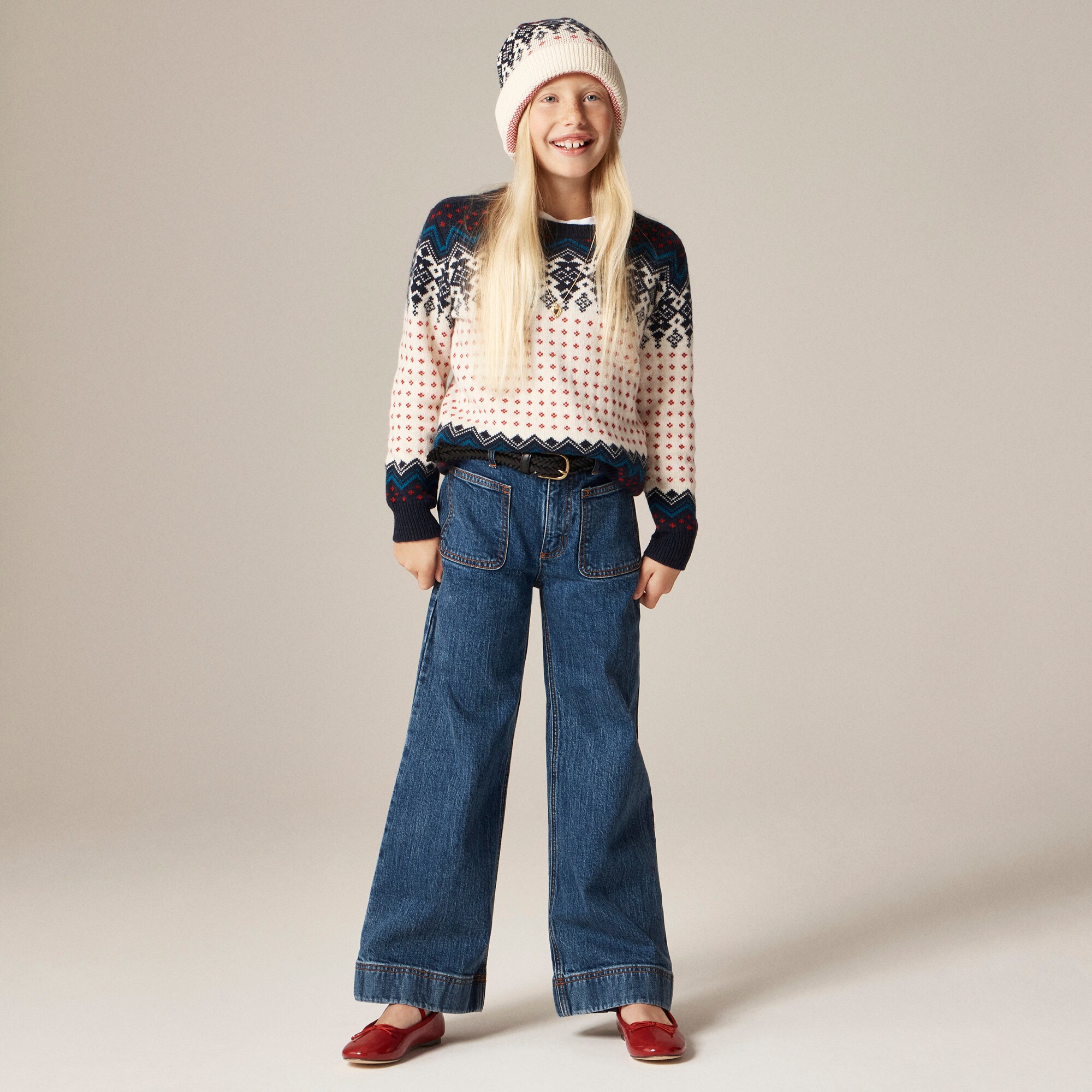 girls Girls' Sailor stretch denim trouser