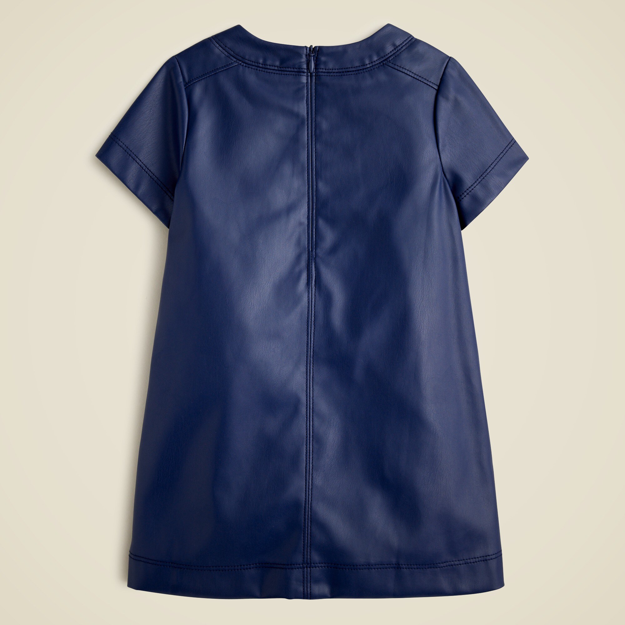 Girls' shift dress in faux leather