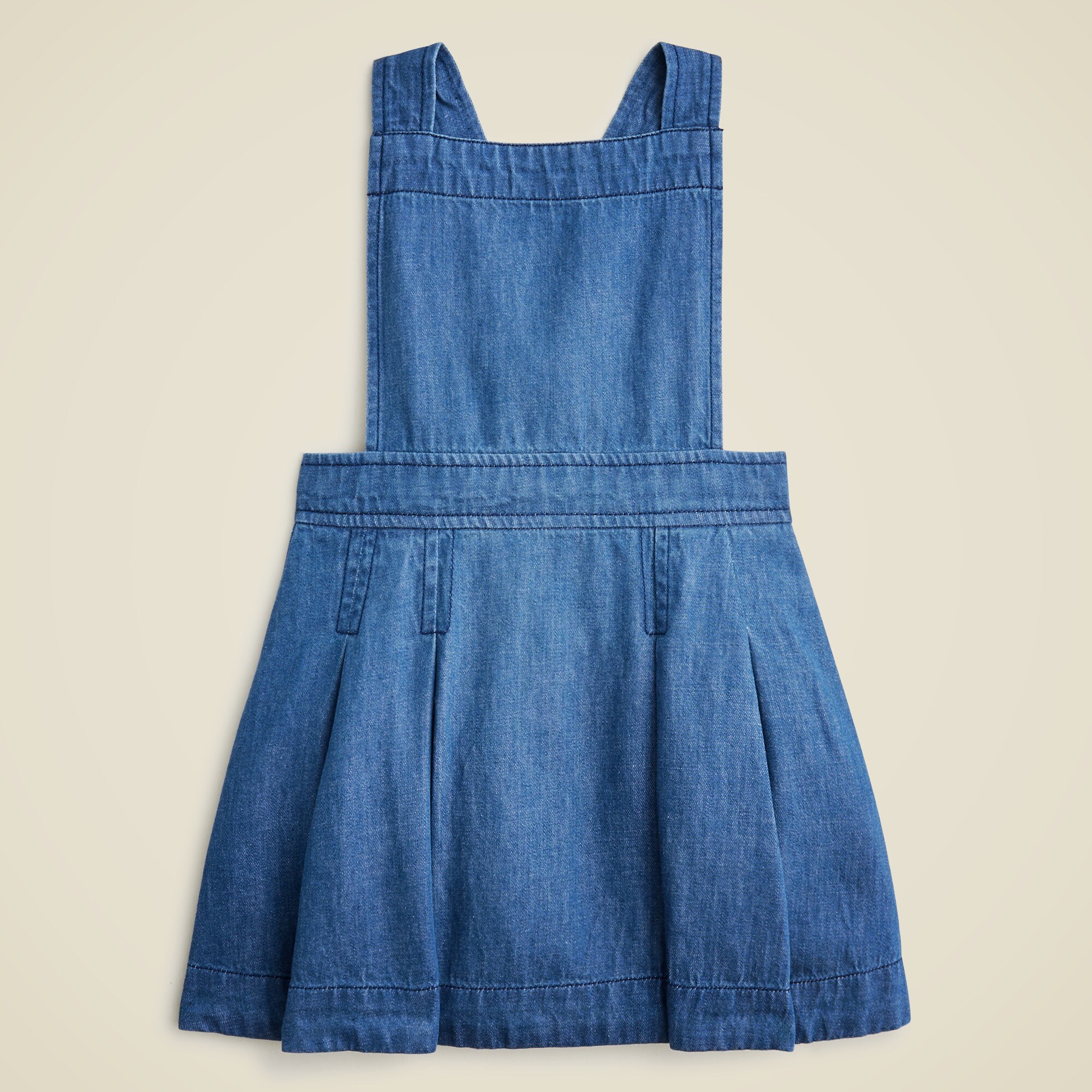 J.Crew Girls Pinafore Dress In Drapey Denim For Girls