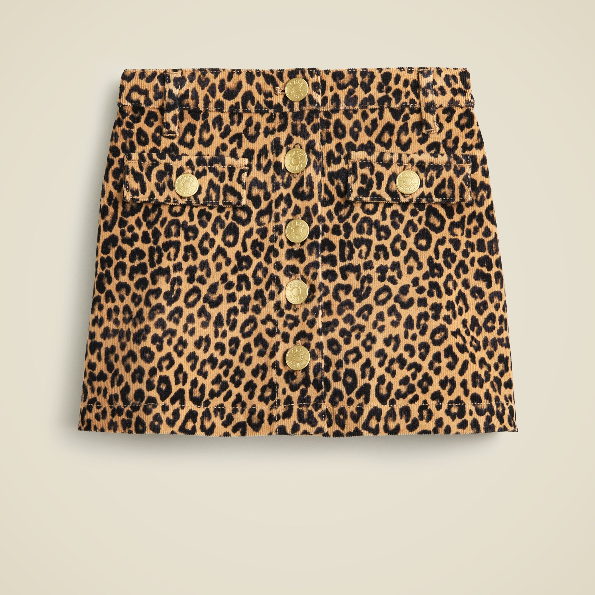 Leopard print corduroy mini skirt deals