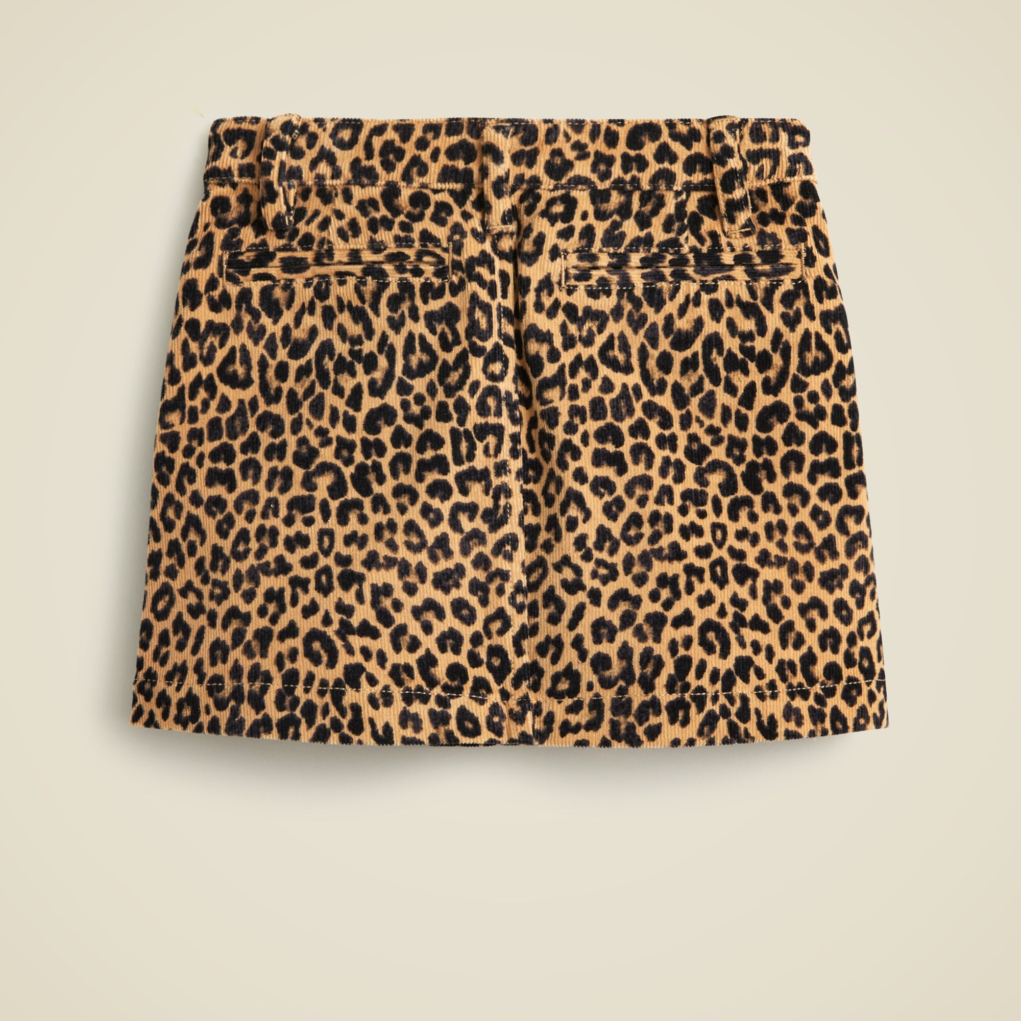 Girls Corduroy Button front Mini Skirt In Leopard Print For Girls J.Crew