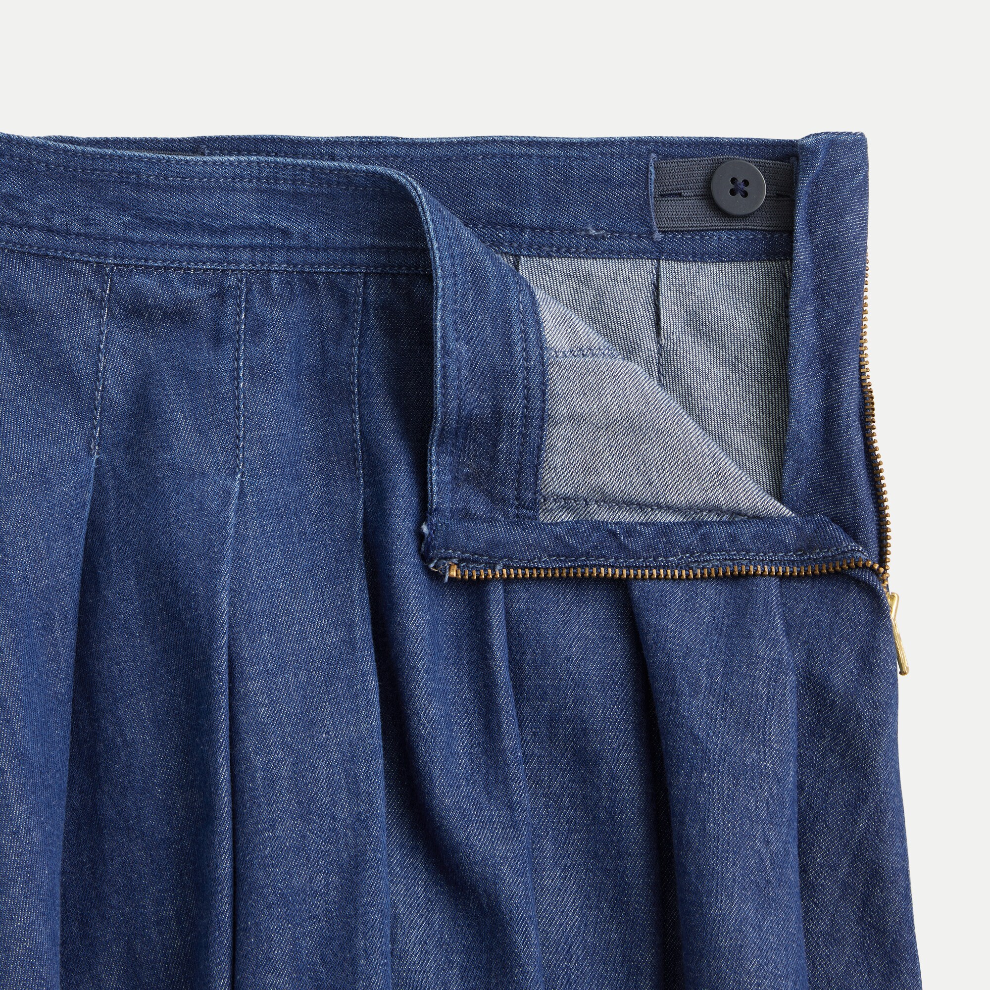 Girls' pleated skirt in drapey denim