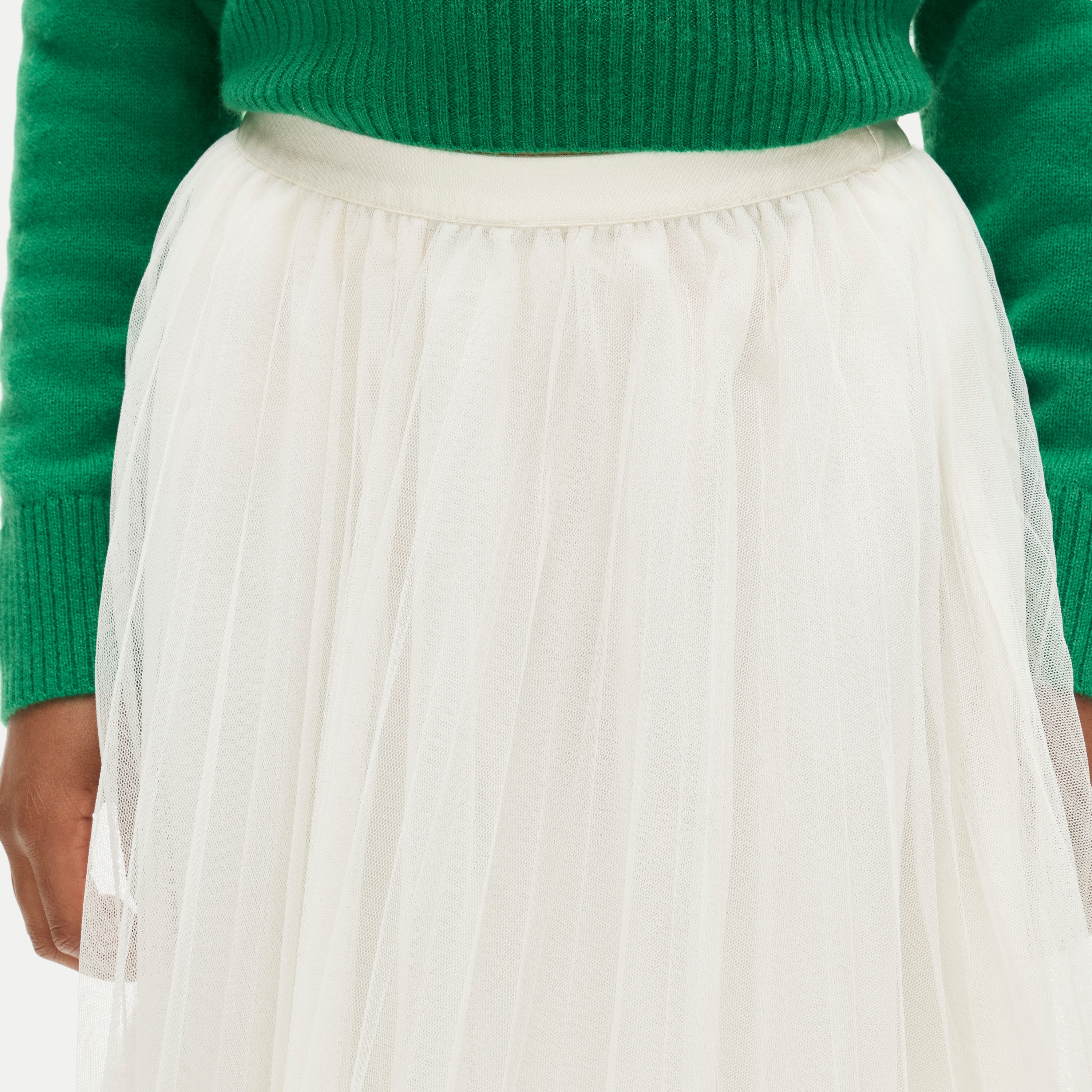 Girls' pleated midi skirt in tulle - thumbnail 6