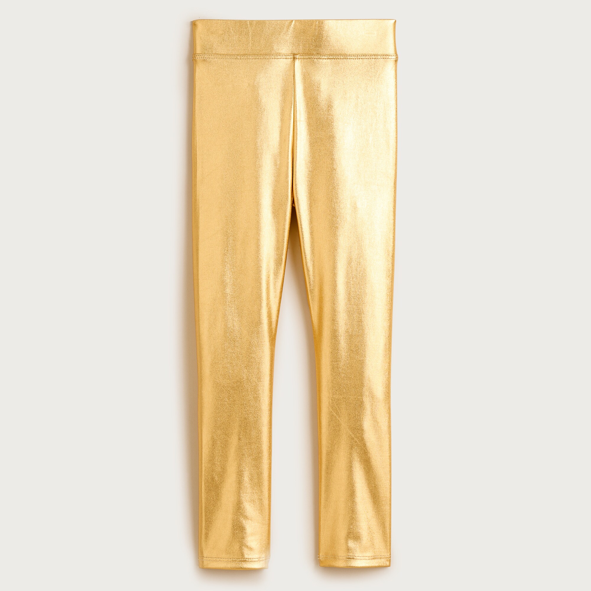 Girls' metallic faux-leather leggings