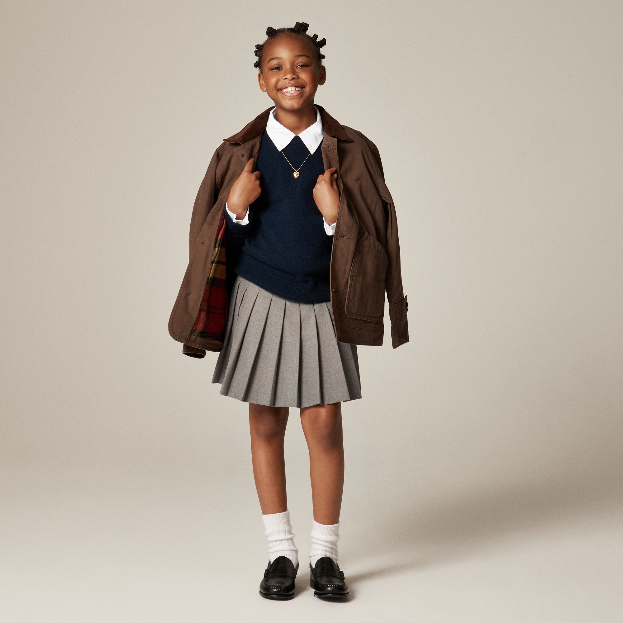  Girls' uniform pleated skirt