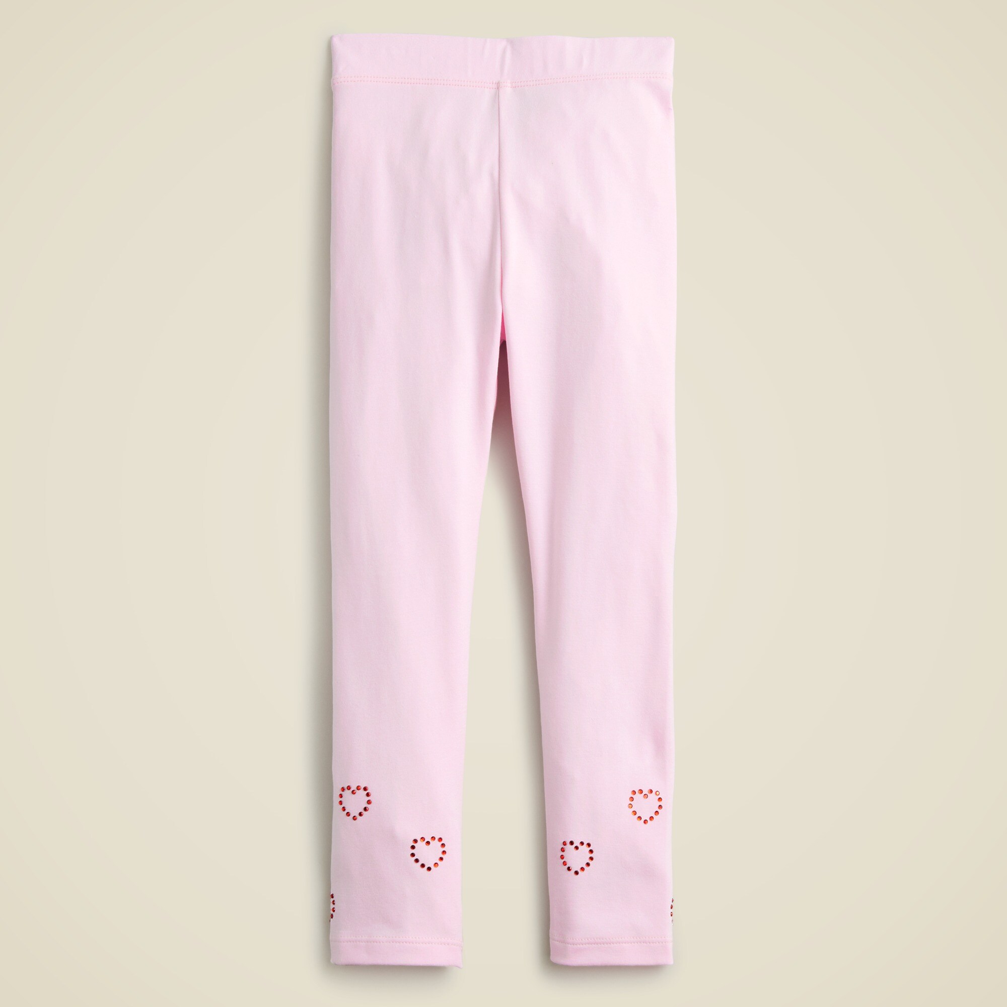 Girls' heart crystal leggings