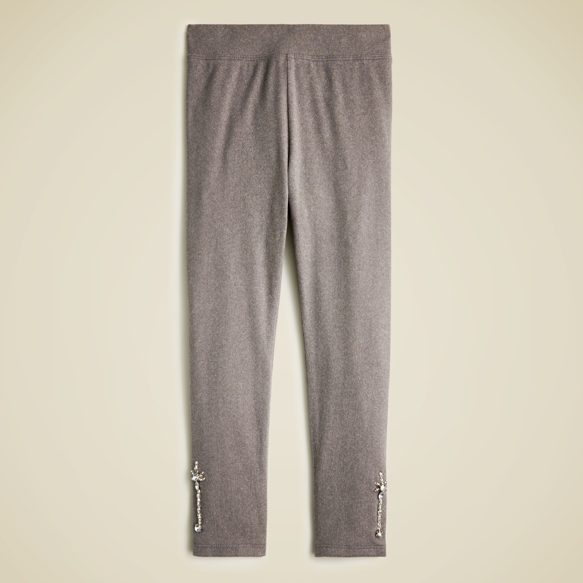 Girls' cozy rib embellished leggings