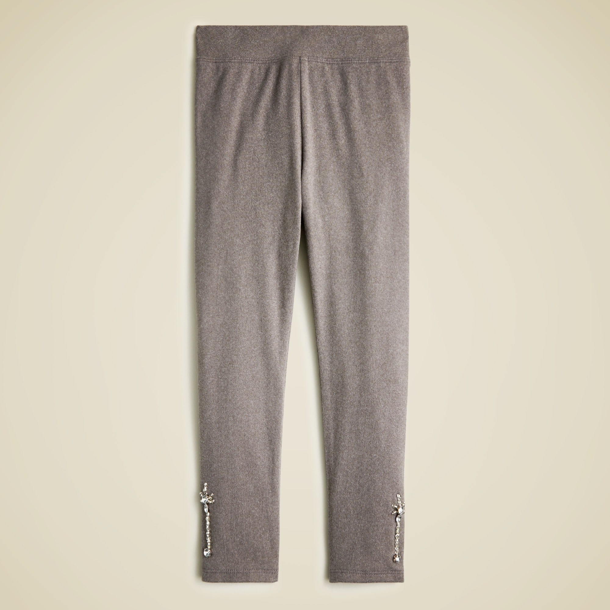 Girls' cozy rib embellished leggings