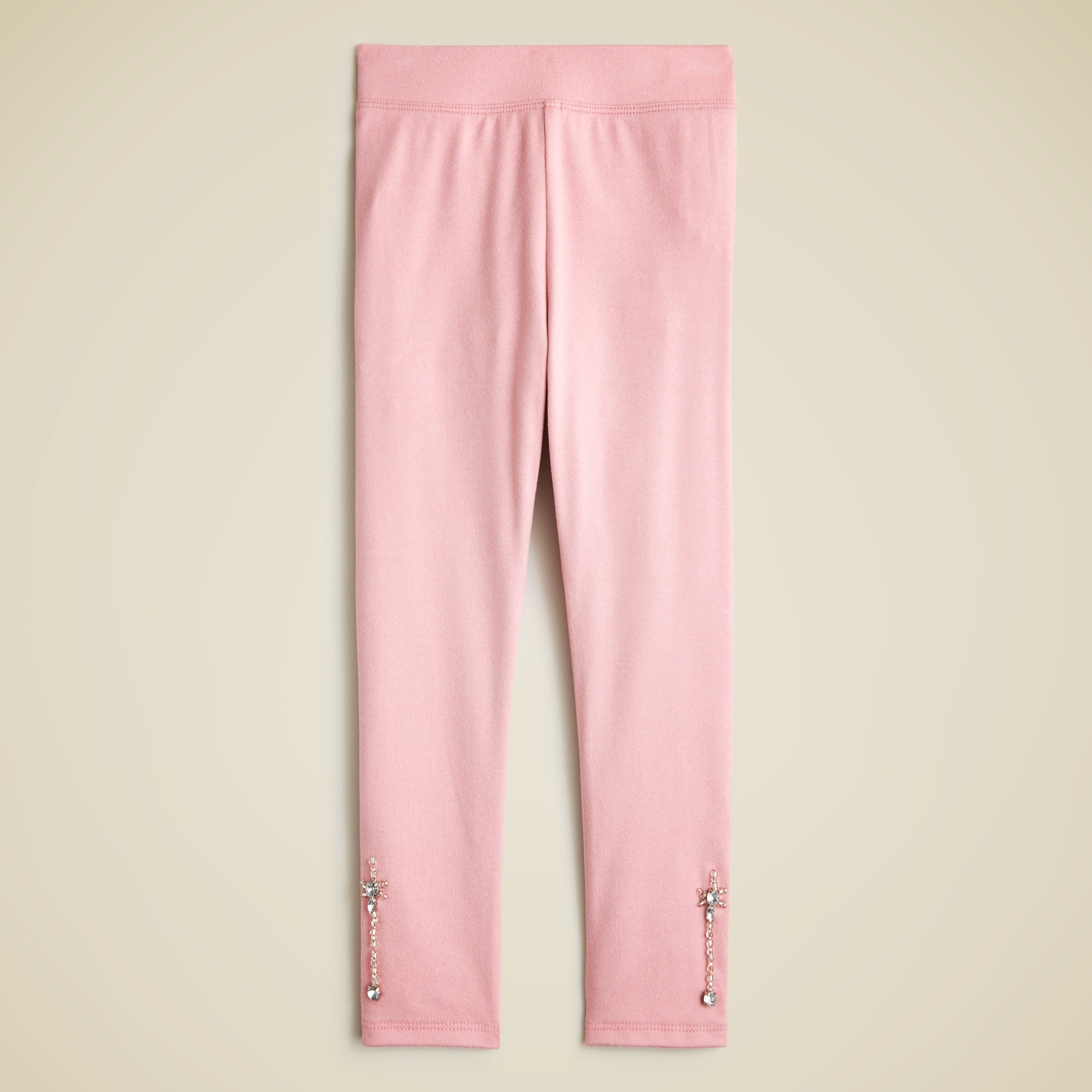  Girls' cozy rib embellished leggings