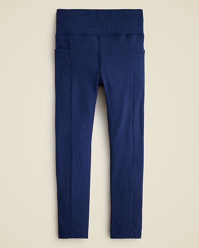 BLUE ¾ LENGTH LEGGING IN RIBBED KNIT, CHILD BLUE ¾ LENGTH LEGGING IN RIBBED KNIT, CHILD