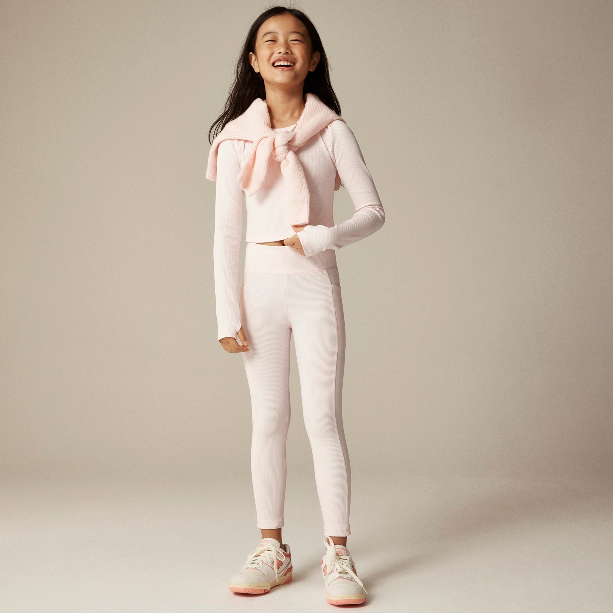  Girls' active leggings in stretchy rib