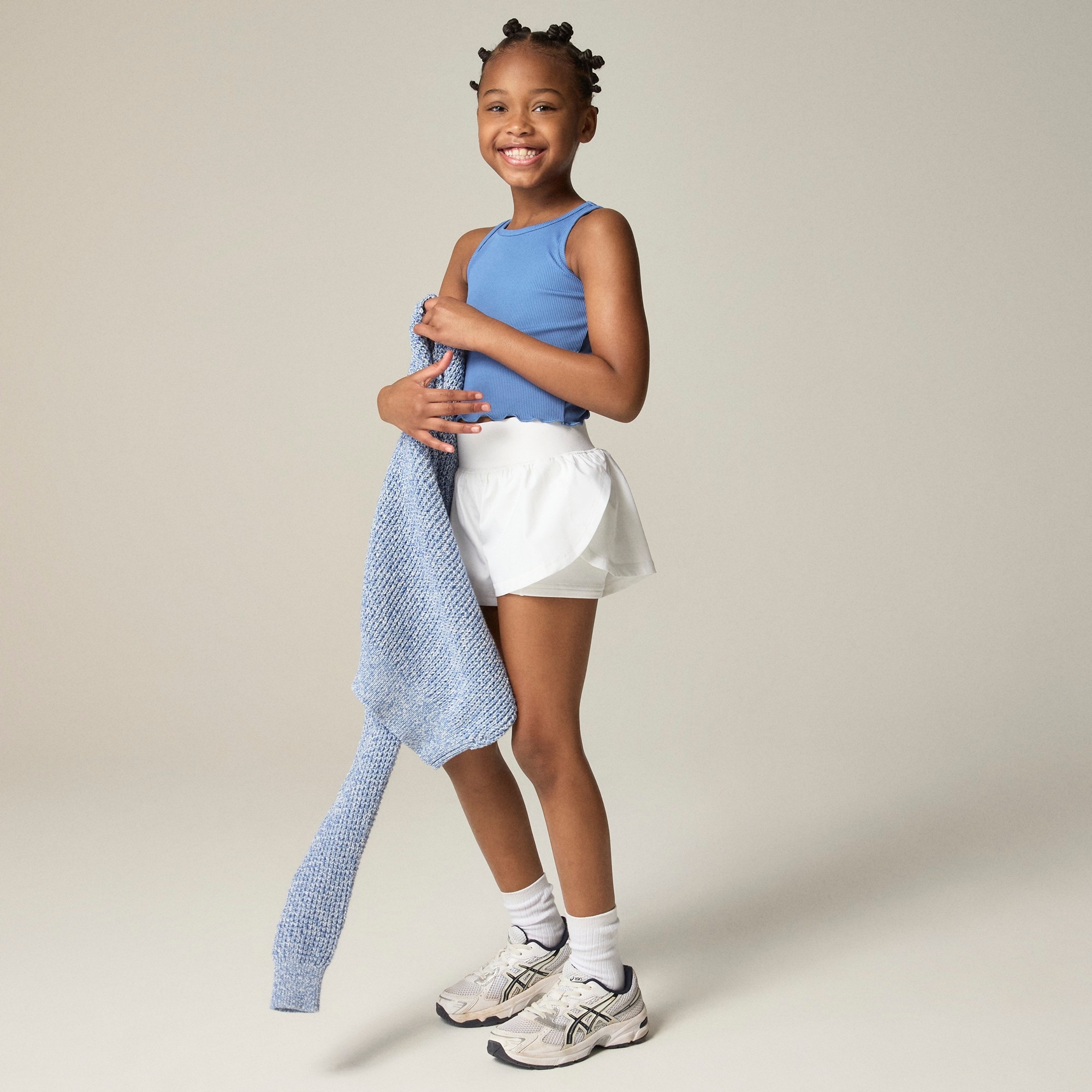 Girls' flutter short in performance jersey