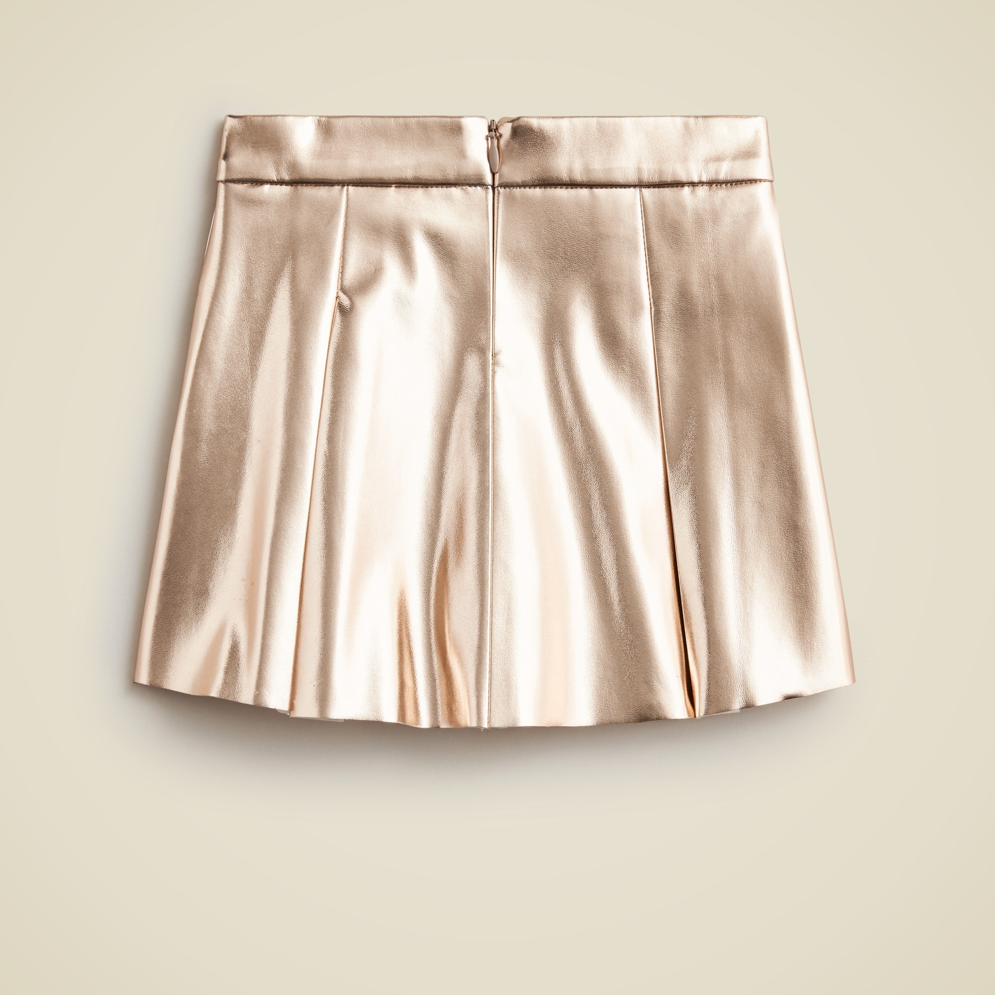 Girls' pleated pull-on skirt in metallic