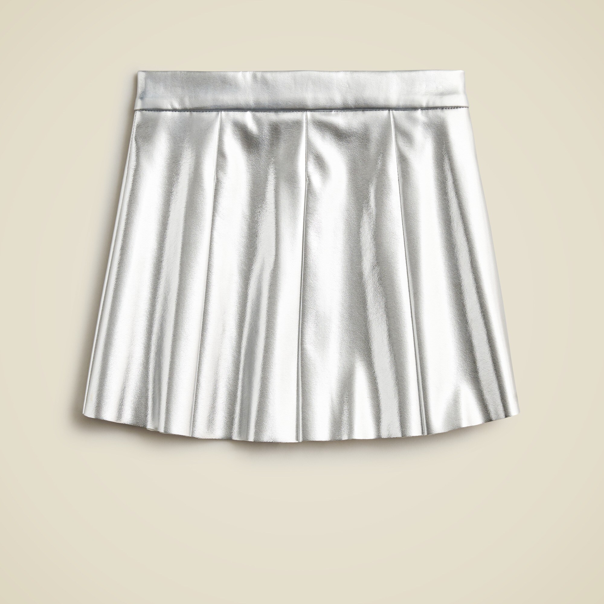 Girls' pleated pull-on skirt in metallic