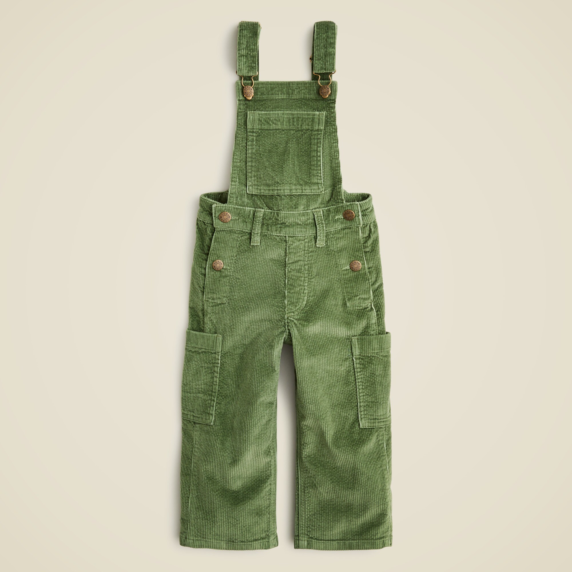 Girls' wide-leg corduroy overalls