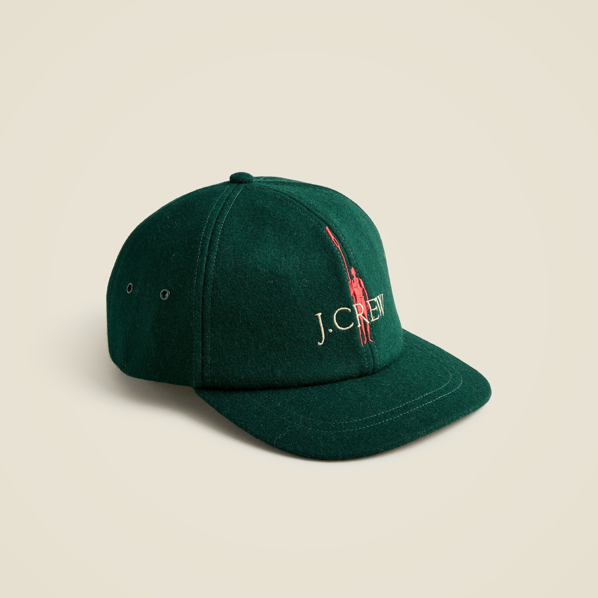 Embroidered oarsman wool-blend baseball cap