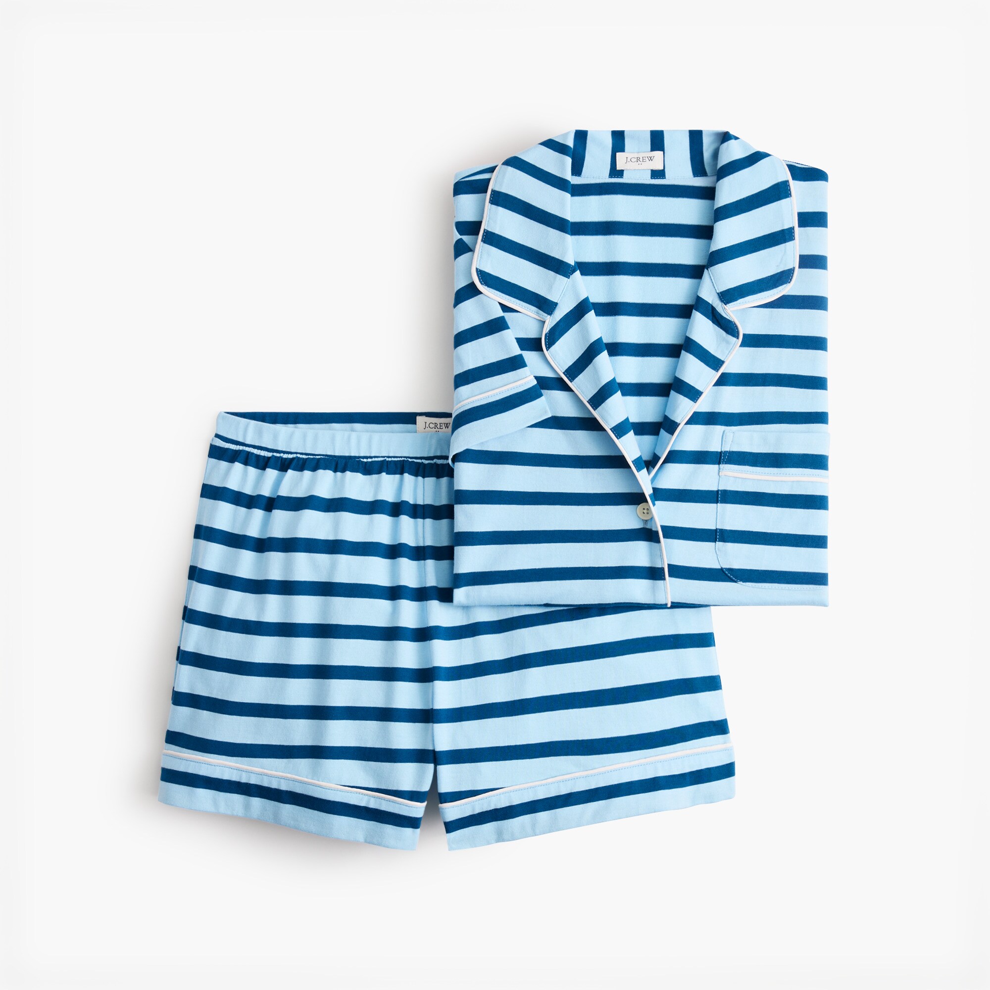 Short-sleeve knit pajama set
