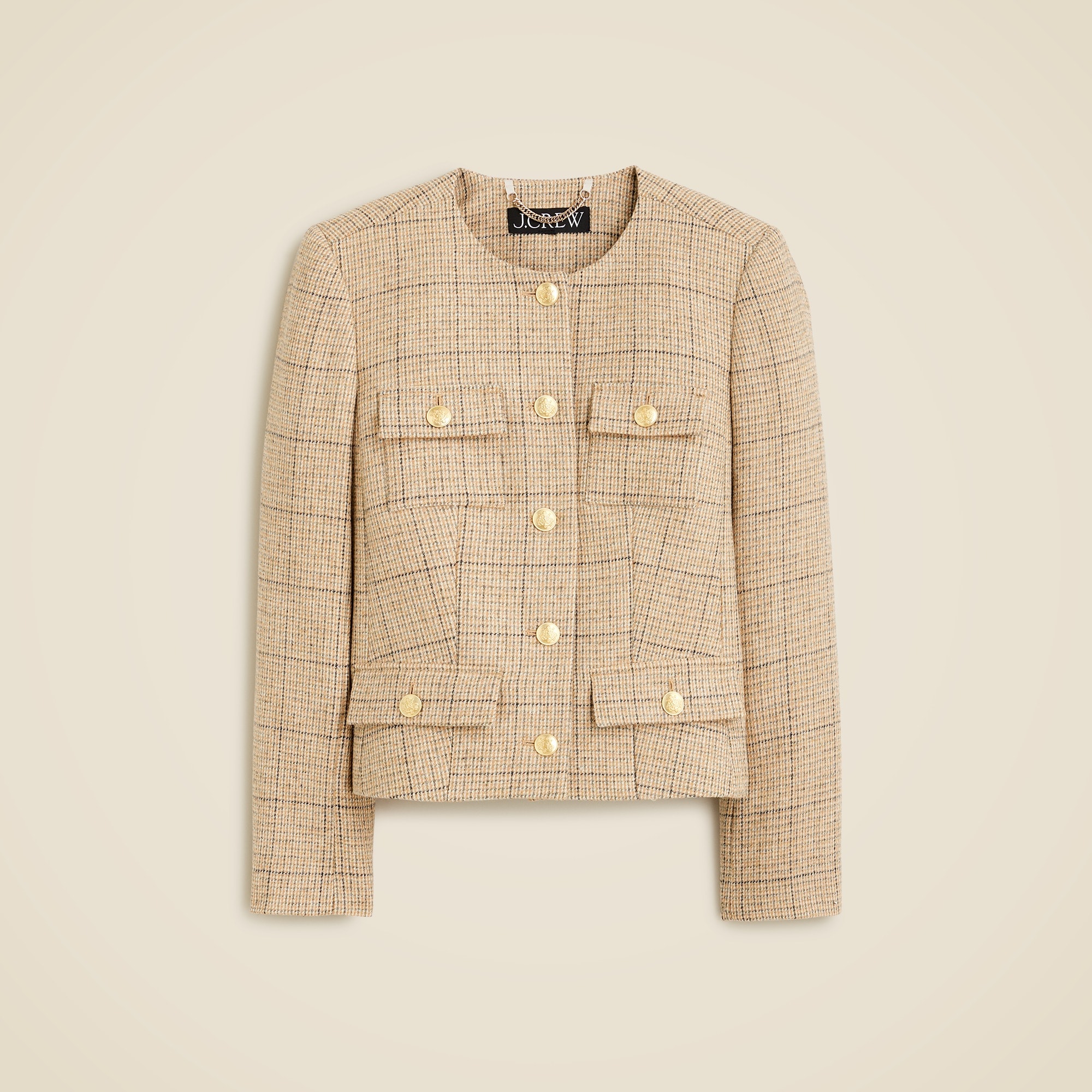 ジャケット・アウター 90's J.Crew Tartan Check Wool Coat M BM565_YD2191?$crop1254$