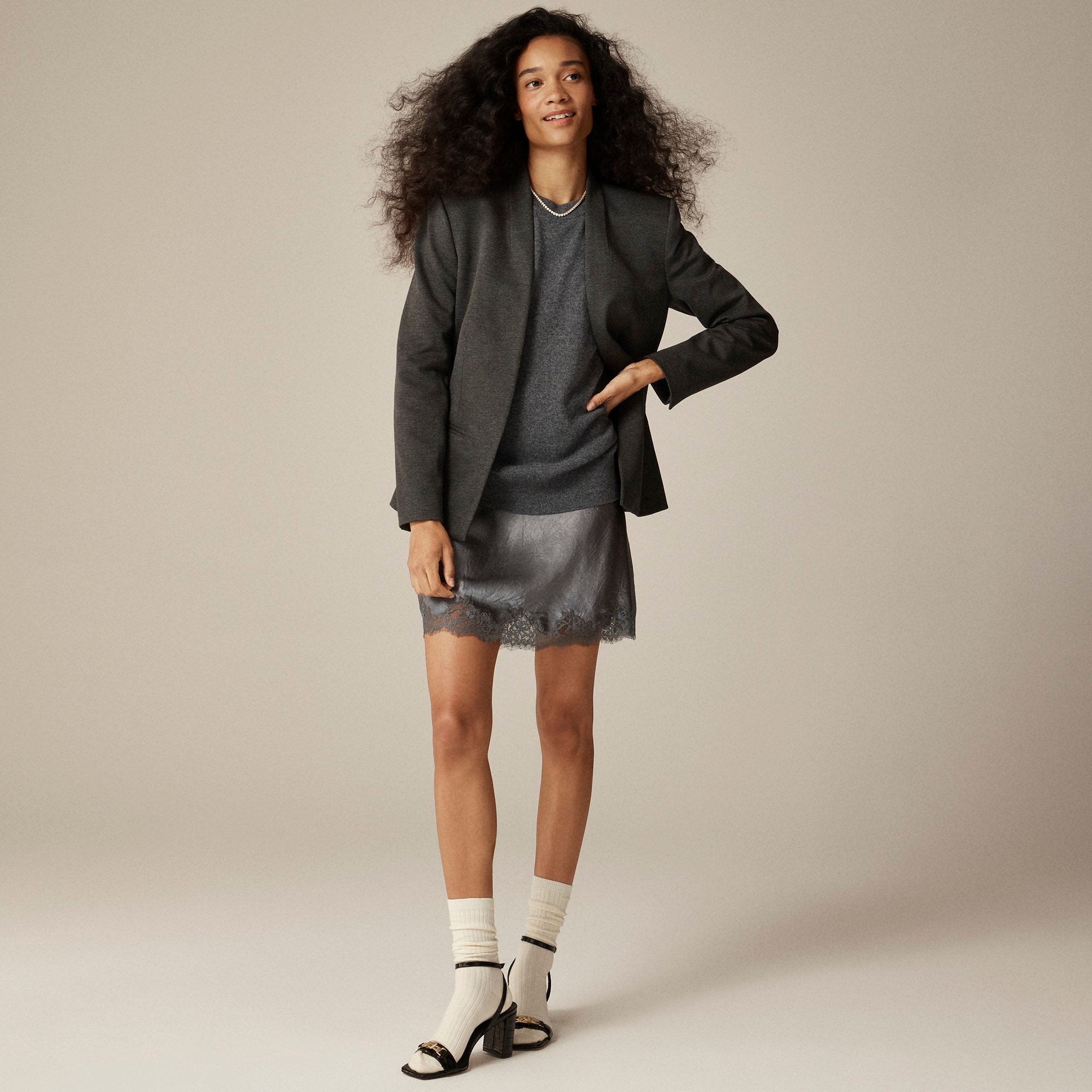 womens New Going-out blazer in stretch twill