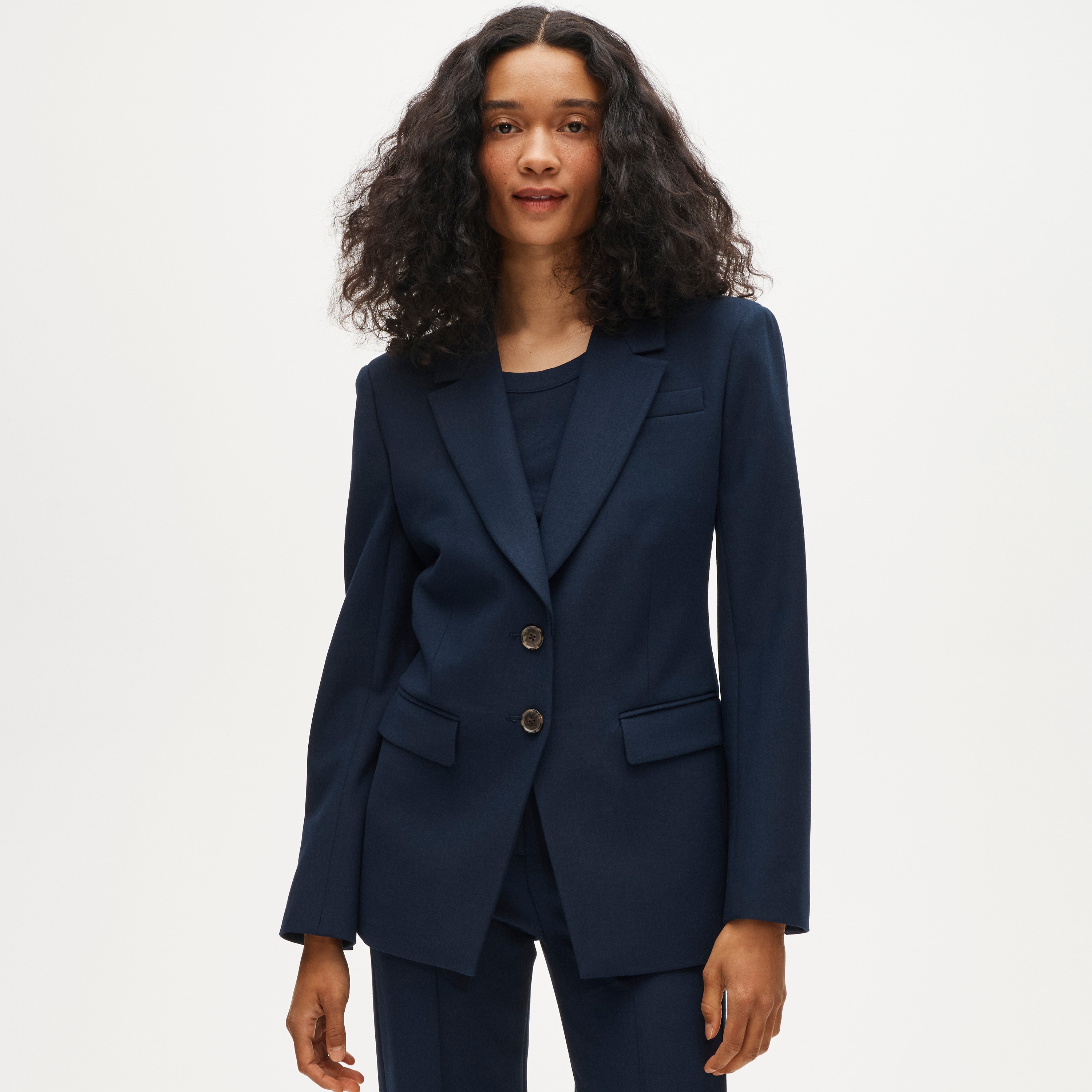 Petite Madelyn blazer in four-season stretch - Navy