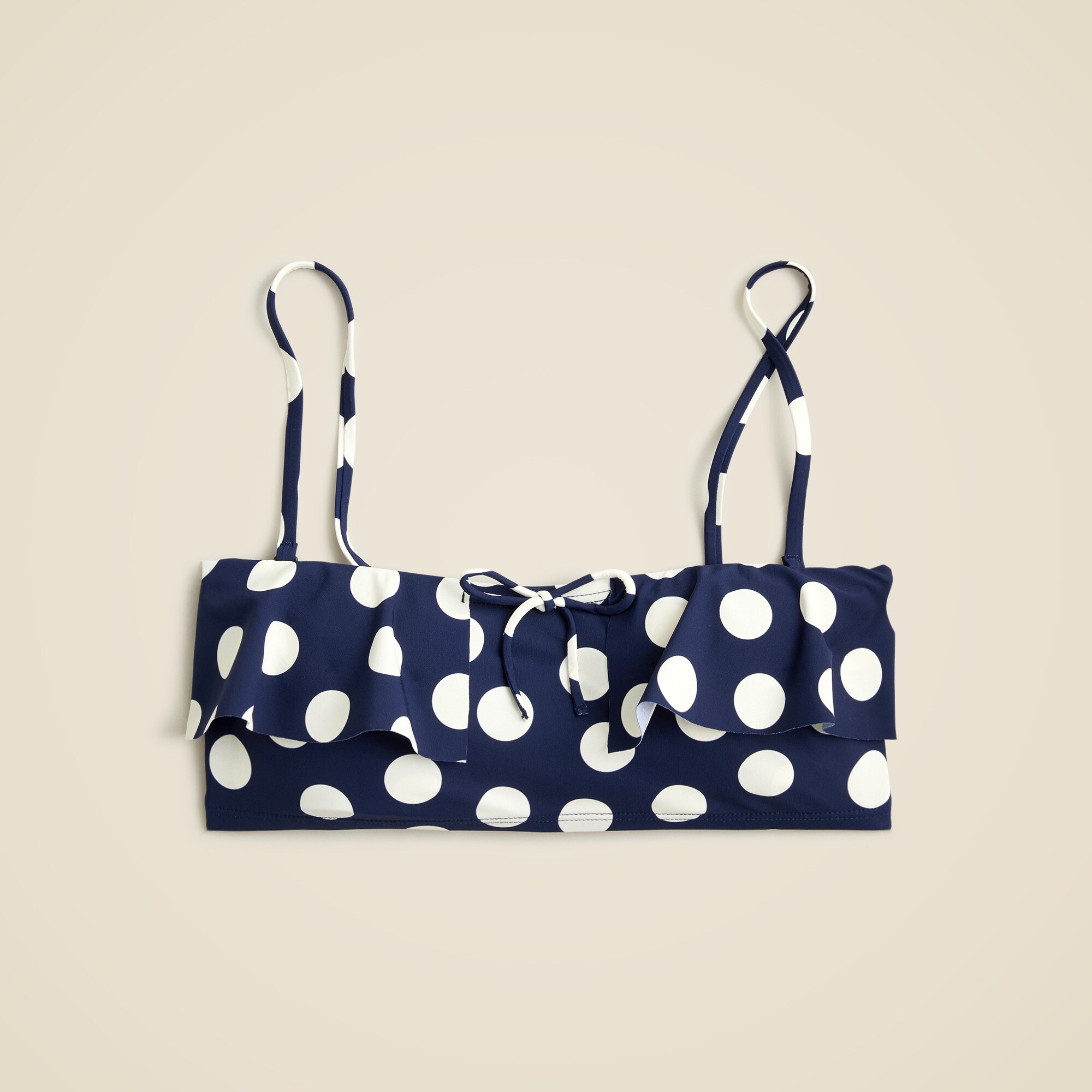 Maryam Nassir Zadeh X J.Crew Ruffle Bandeau Bikini Top In Dot For