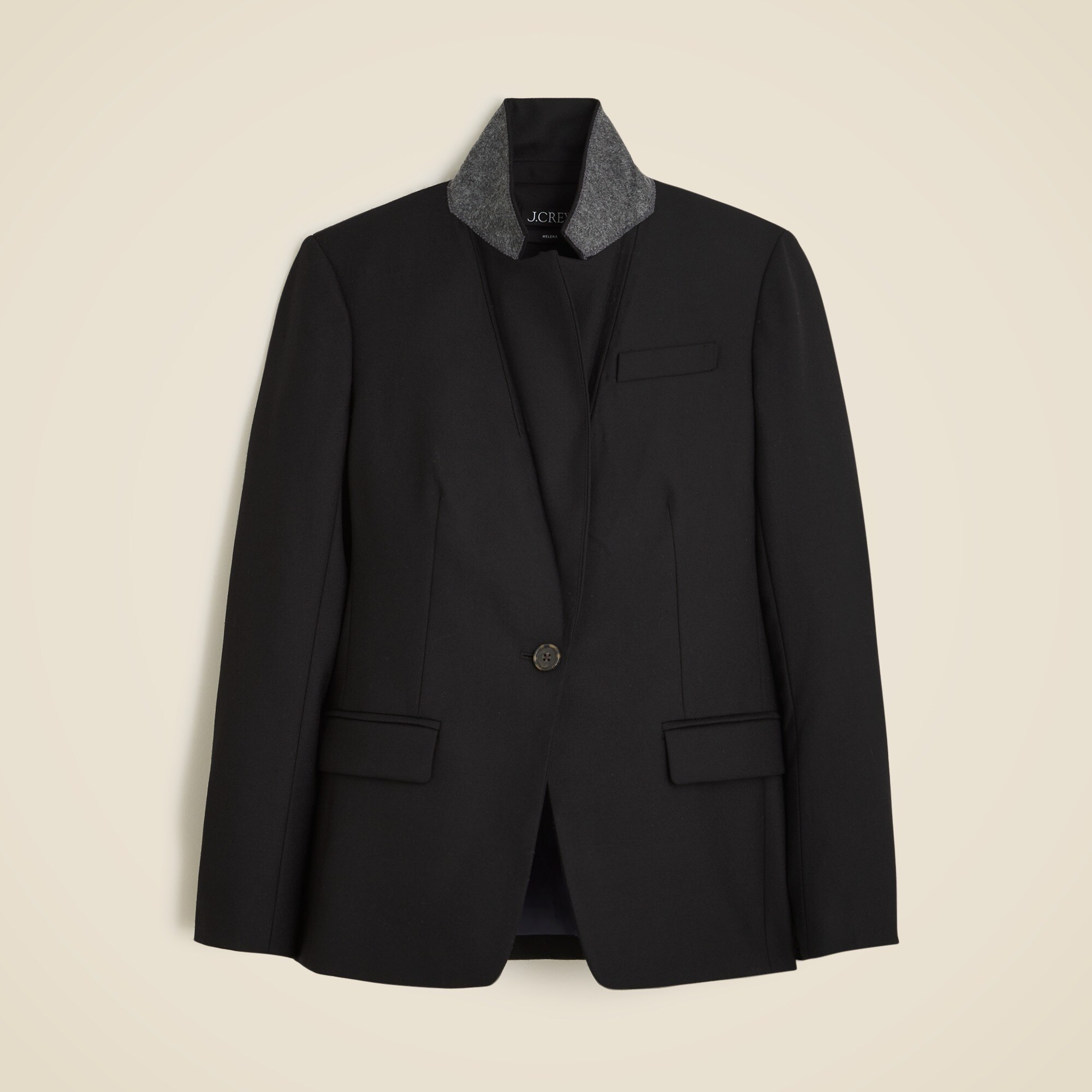 Petite Helena blazer in wool-blend flannel