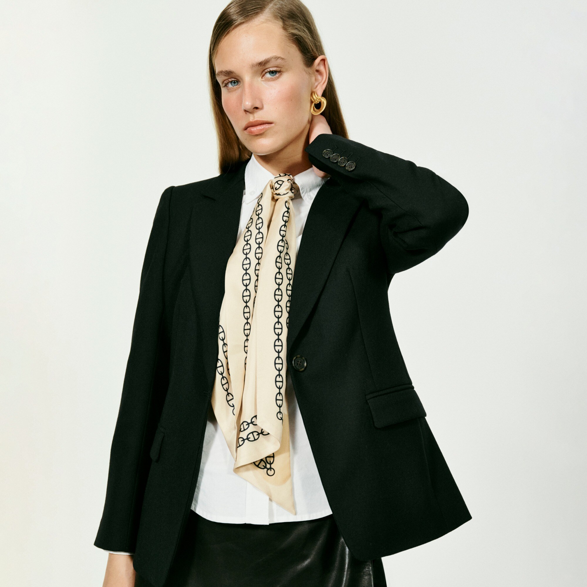 Petite Helena blazer in wool-blend flannel