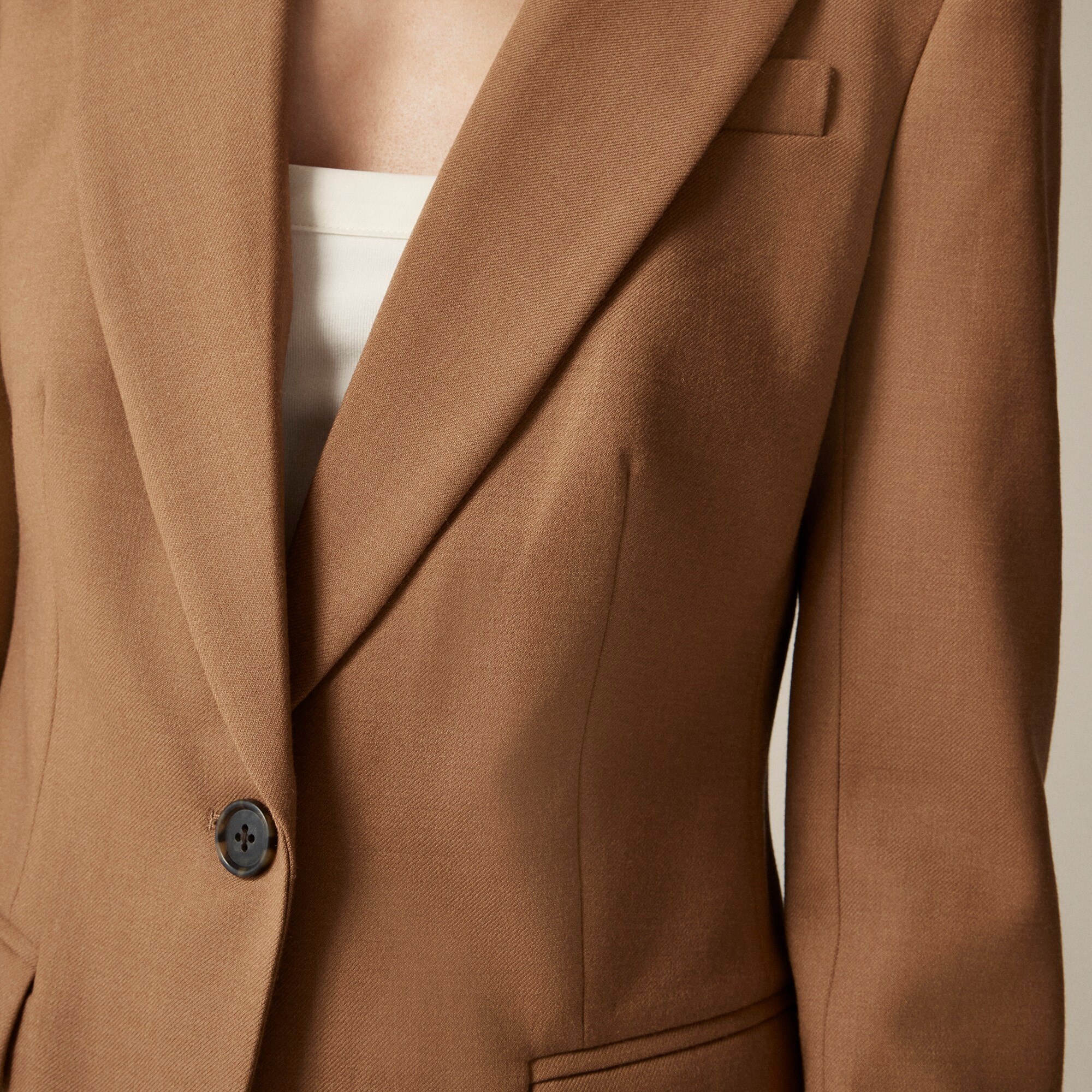 Petite Helena blazer in wool-blend flannel