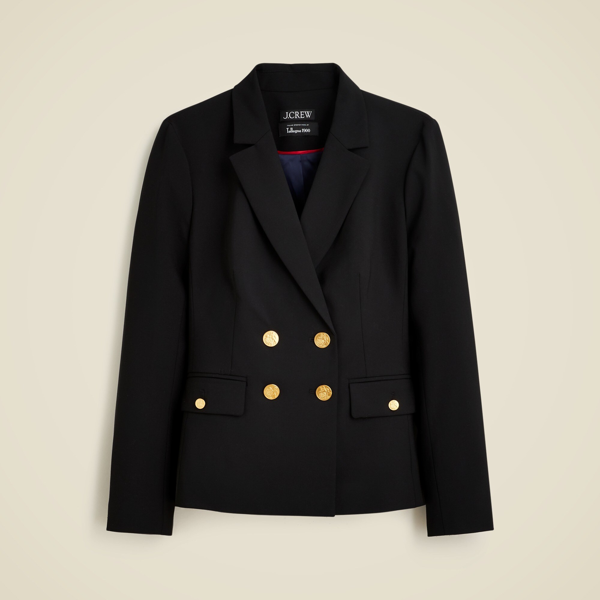 Slim-fit double-breasted blazer in Italian bi-stretch wool blend