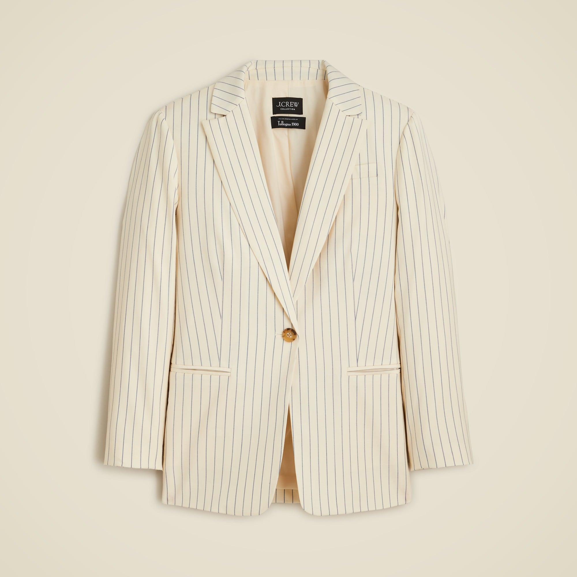 White pinstripe blazer womens hotsell