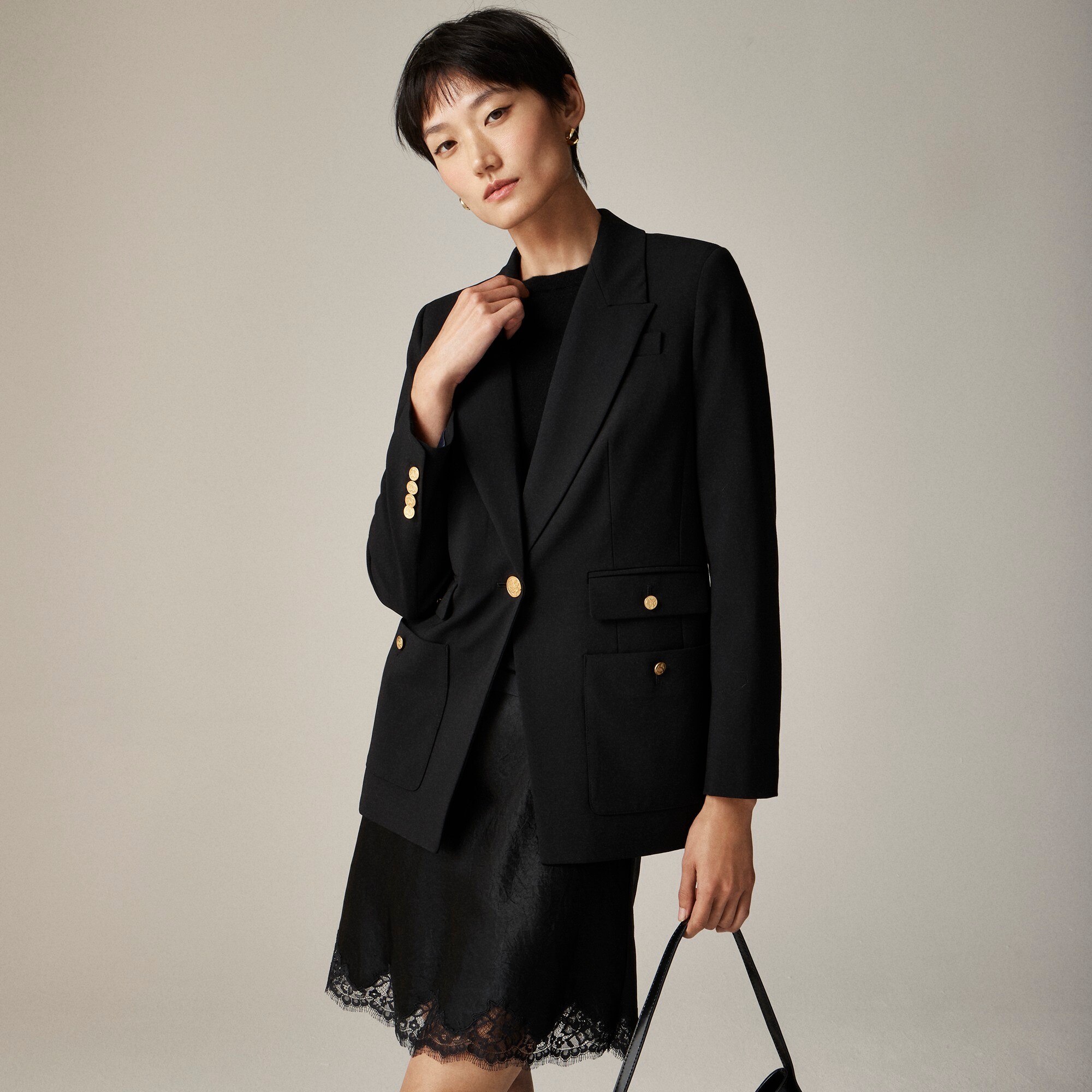  Vivienne blazer in Italian bi-stretch wool blend