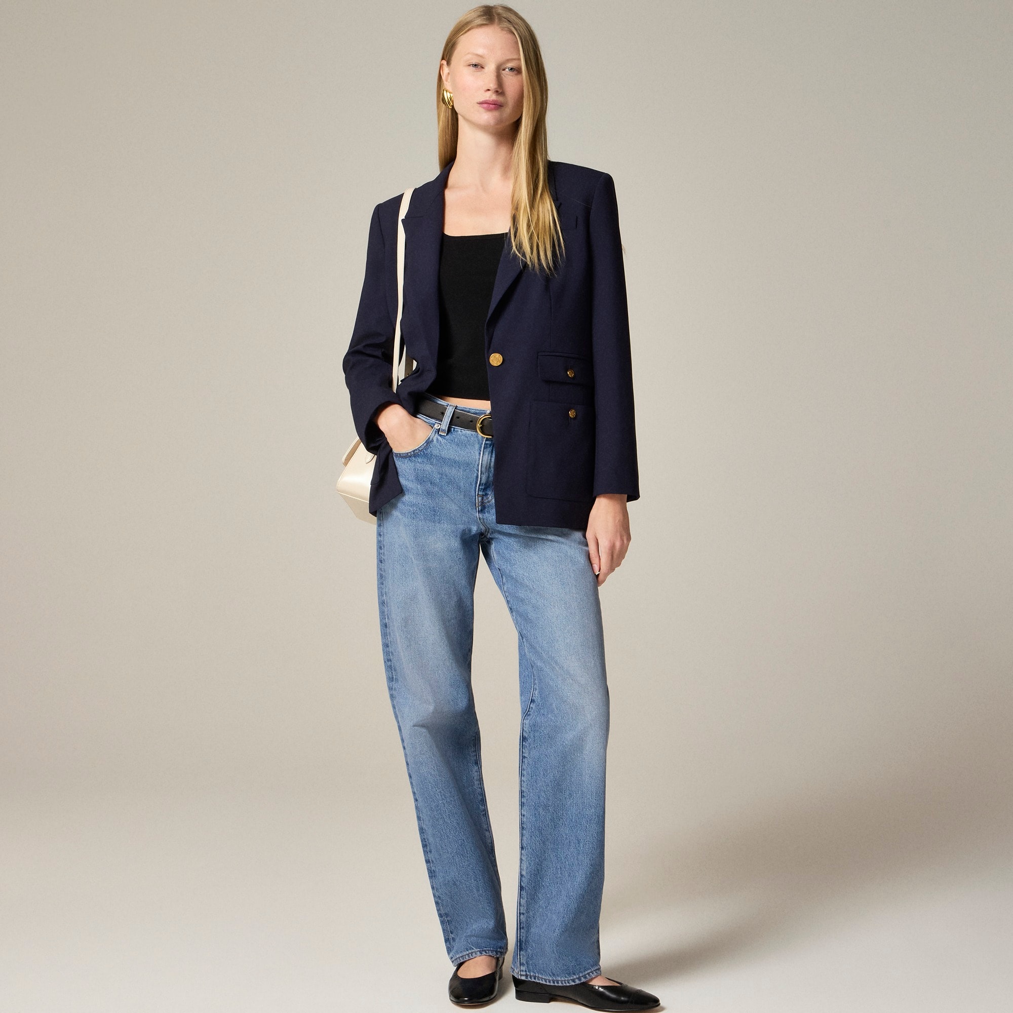 Vivienne blazer in Italian bi-stretch wool blend